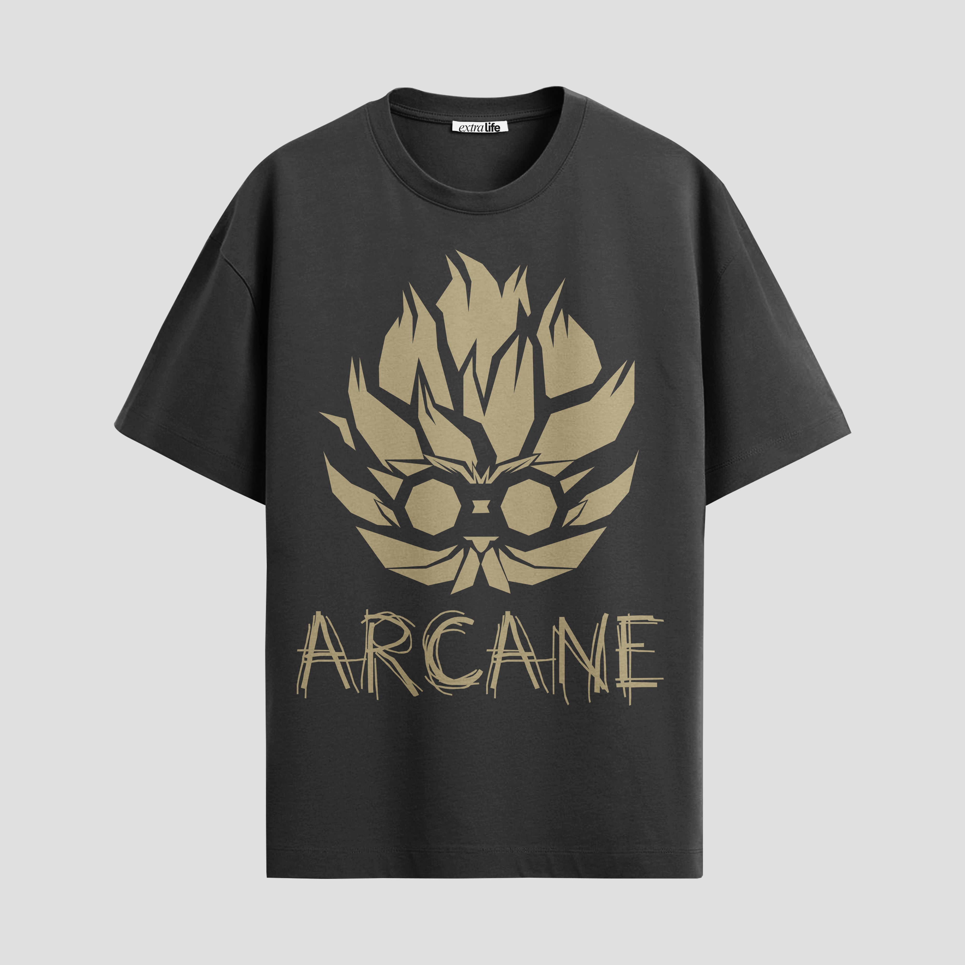 Playera urbana de anime y gaming ExtraLife MX, corte Standard Fit unisex ligero y transpirable en color Deep Black y Pure White, ropa de uso diario para gym y casual.