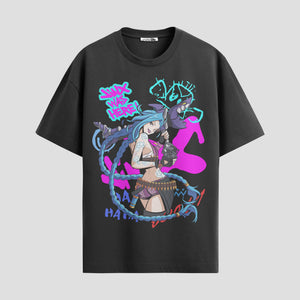 Playera urbana de anime y gaming ExtraLife MX, corte Standard Fit unisex ligero y transpirable en color Deep Black y Pure White, ropa de uso diario para gym y casual.