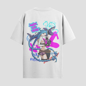 Playera urbana de anime y gaming ExtraLife MX, corte Standard Fit unisex ligero y transpirable en color Deep Black y Pure White, ropa de uso diario para gym y casual.