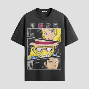 Playera urbana de anime y gaming ExtraLife MX, corte Standard Fit unisex ligero y transpirable en color Deep Black y Pure White, ropa de uso diario para gym y casual.