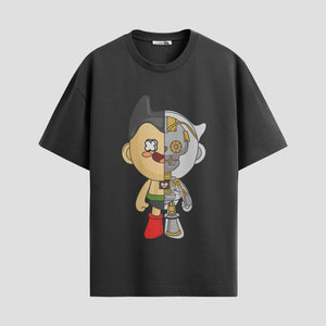 Playera urbana de anime y gaming ExtraLife MX, corte Standard Fit unisex ligero y transpirable en color Deep Black y Pure White, ropa de uso diario para gym y casual.