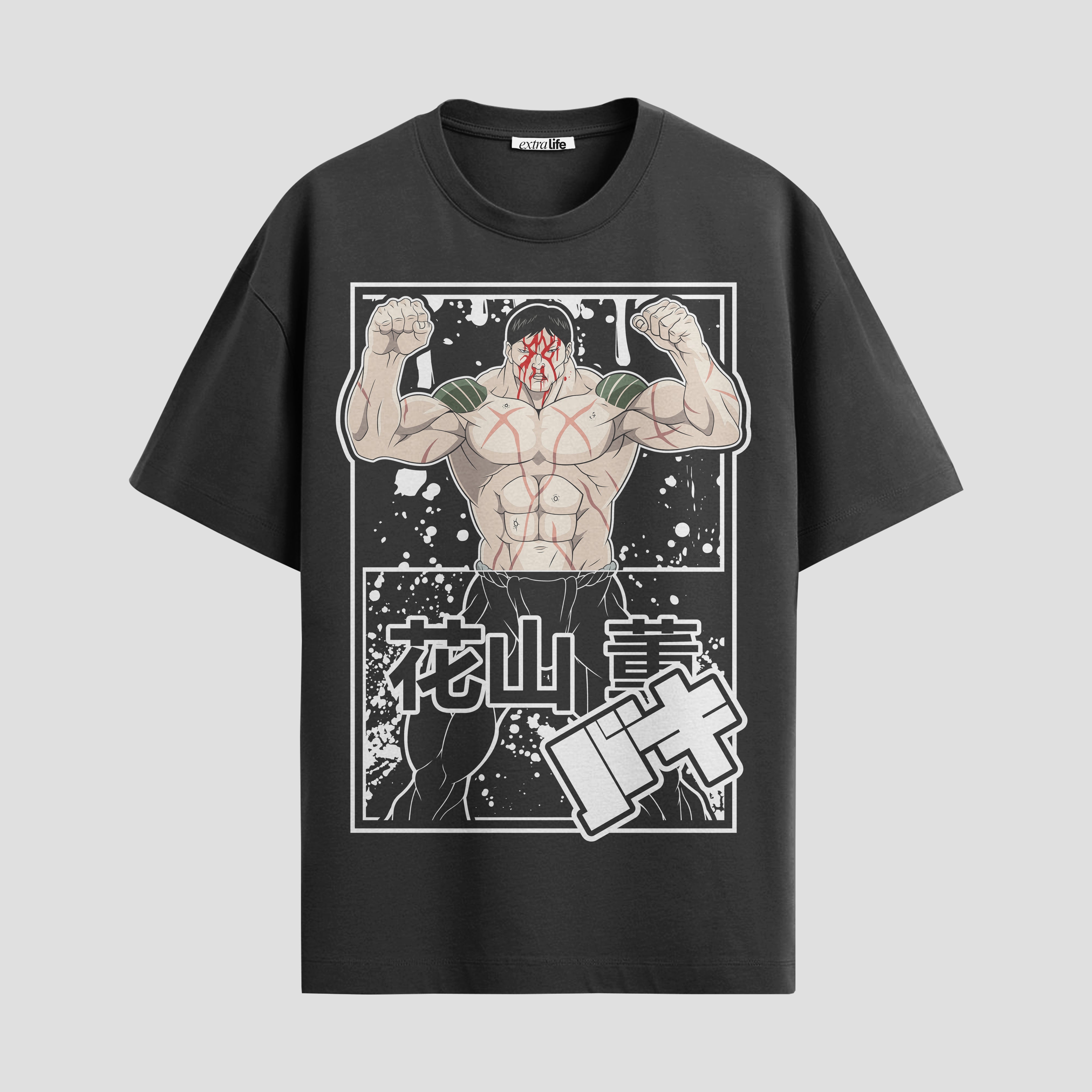 Playera urbana de anime y gaming ExtraLife MX, corte Standard Fit unisex ligero y transpirable en color Deep Black y Pure White, ropa de uso diario para gym y casual.