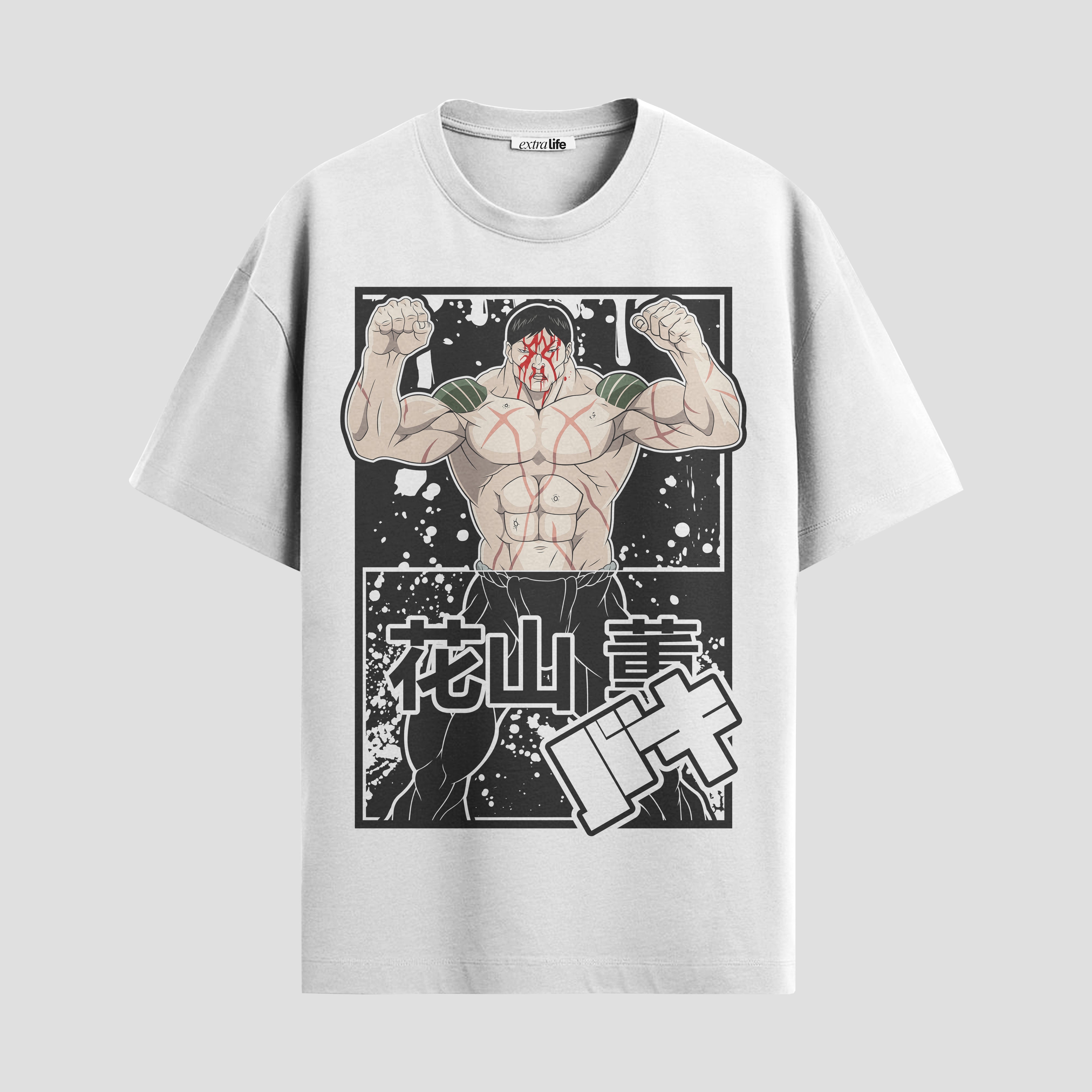 Playera urbana de anime y gaming ExtraLife MX, corte Standard Fit unisex ligero y transpirable en color Deep Black y Pure White, ropa de uso diario para gym y casual.