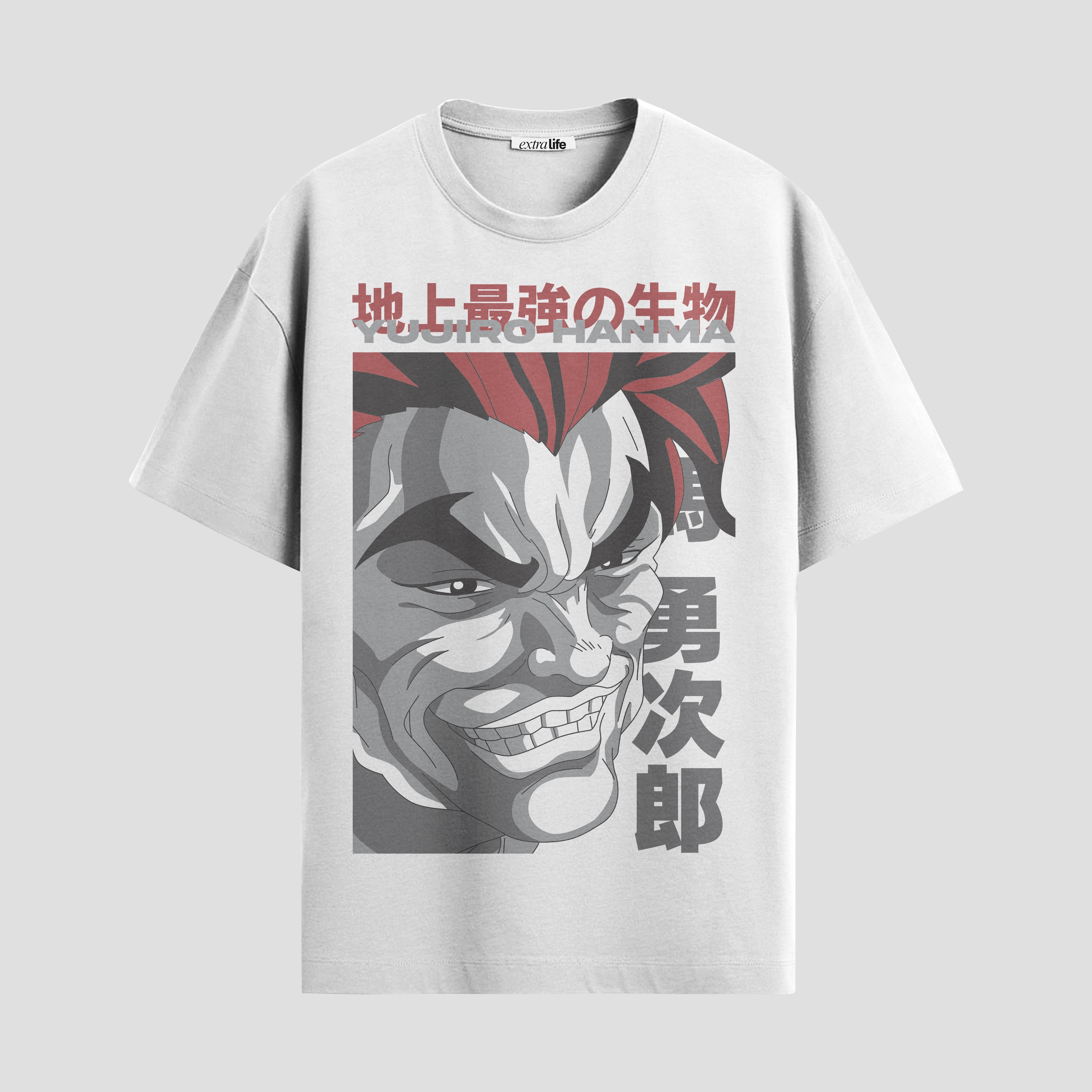Playera urbana de anime y gaming ExtraLife MX, corte Standard Fit unisex ligero y transpirable en color Deep Black y Pure White, ropa de uso diario para gym y casual.