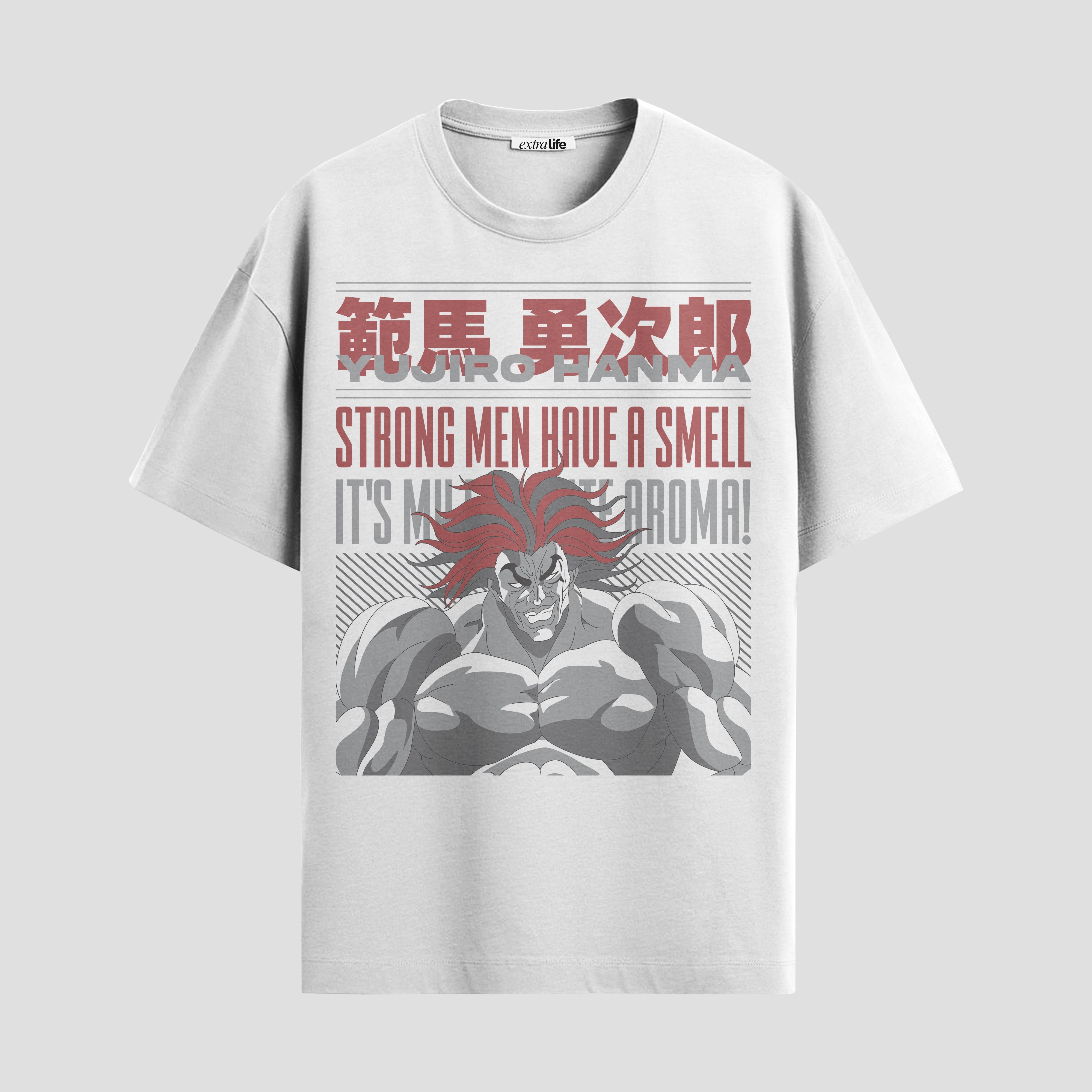 Playera urbana de anime y gaming ExtraLife MX, corte Standard Fit unisex ligero y transpirable en color Deep Black y Pure White, ropa de uso diario para gym y casual.