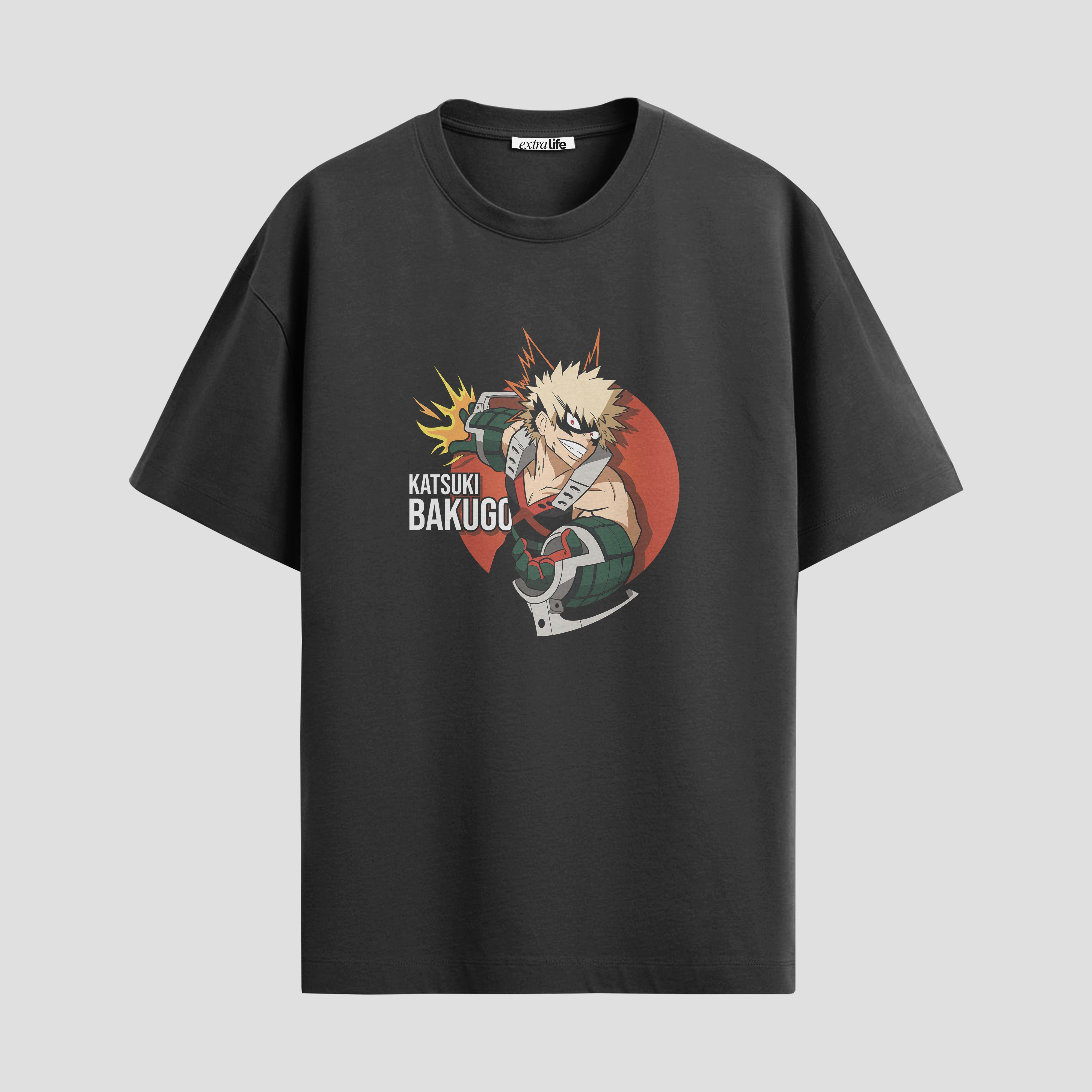 Playera urbana de anime y gaming ExtraLife MX, corte Standard Fit unisex ligero y transpirable en color Deep Black y Pure White, ropa de uso diario para gym y casual.