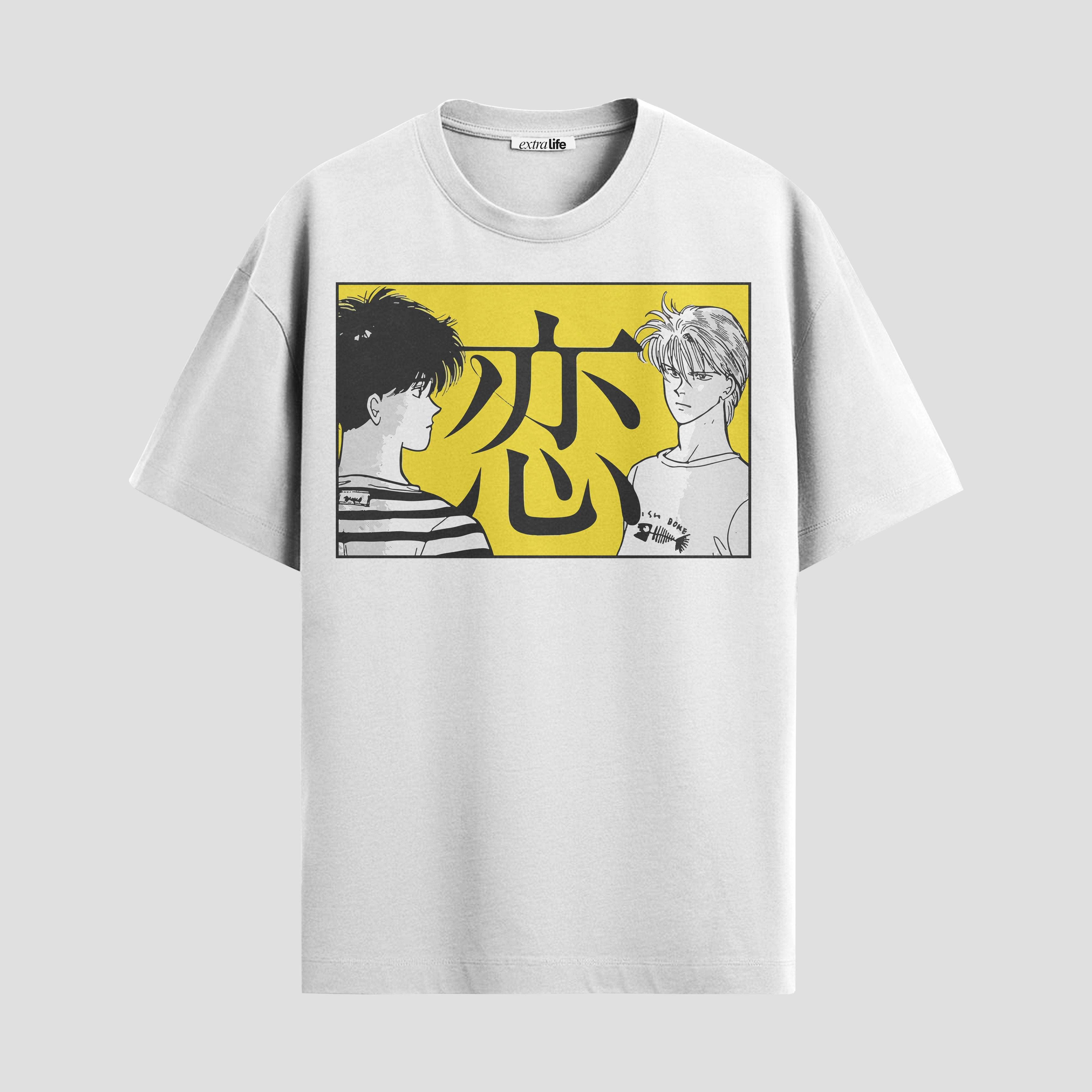Playera urbana de anime y gaming ExtraLife MX, corte Standard Fit unisex ligero y transpirable en color Deep Black y Pure White, ropa de uso diario para gym y casual.