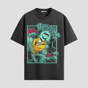 Playera urbana de anime y gaming ExtraLife MX, corte Standard Fit unisex ligero y transpirable en color Deep Black y Pure White, ropa de uso diario para gym y casual.