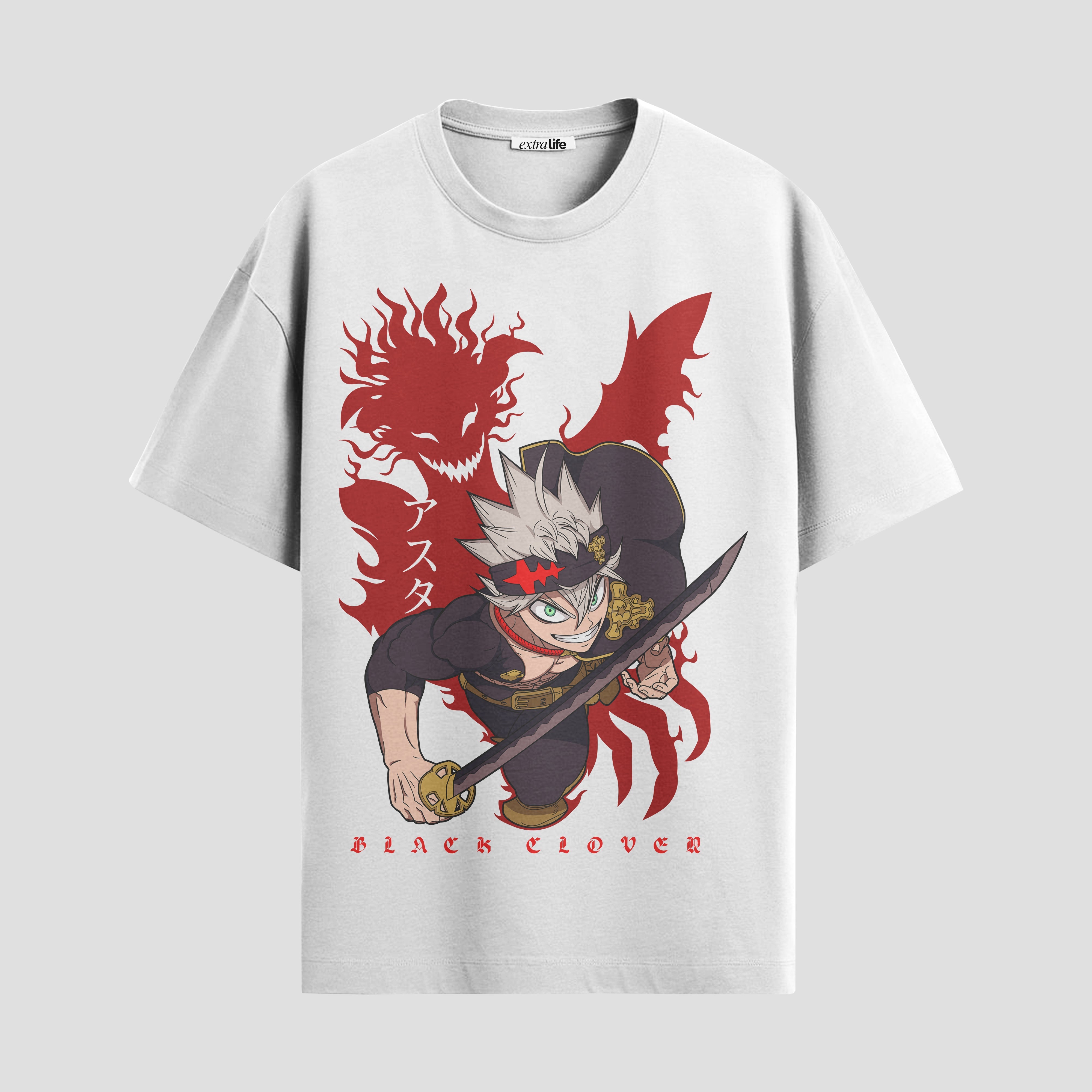 Playera urbana de anime y gaming ExtraLife MX, corte Standard Fit unisex ligero y transpirable en color Deep Black y Pure White, ropa de uso diario para gym y casual.