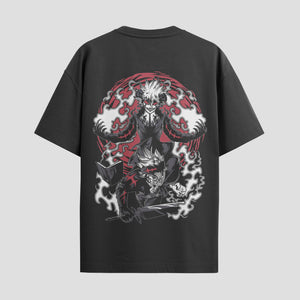 Playera urbana de anime y gaming ExtraLife MX, corte Standard Fit unisex ligero y transpirable en color Deep Black y Pure White, ropa de uso diario para gym y casual.
