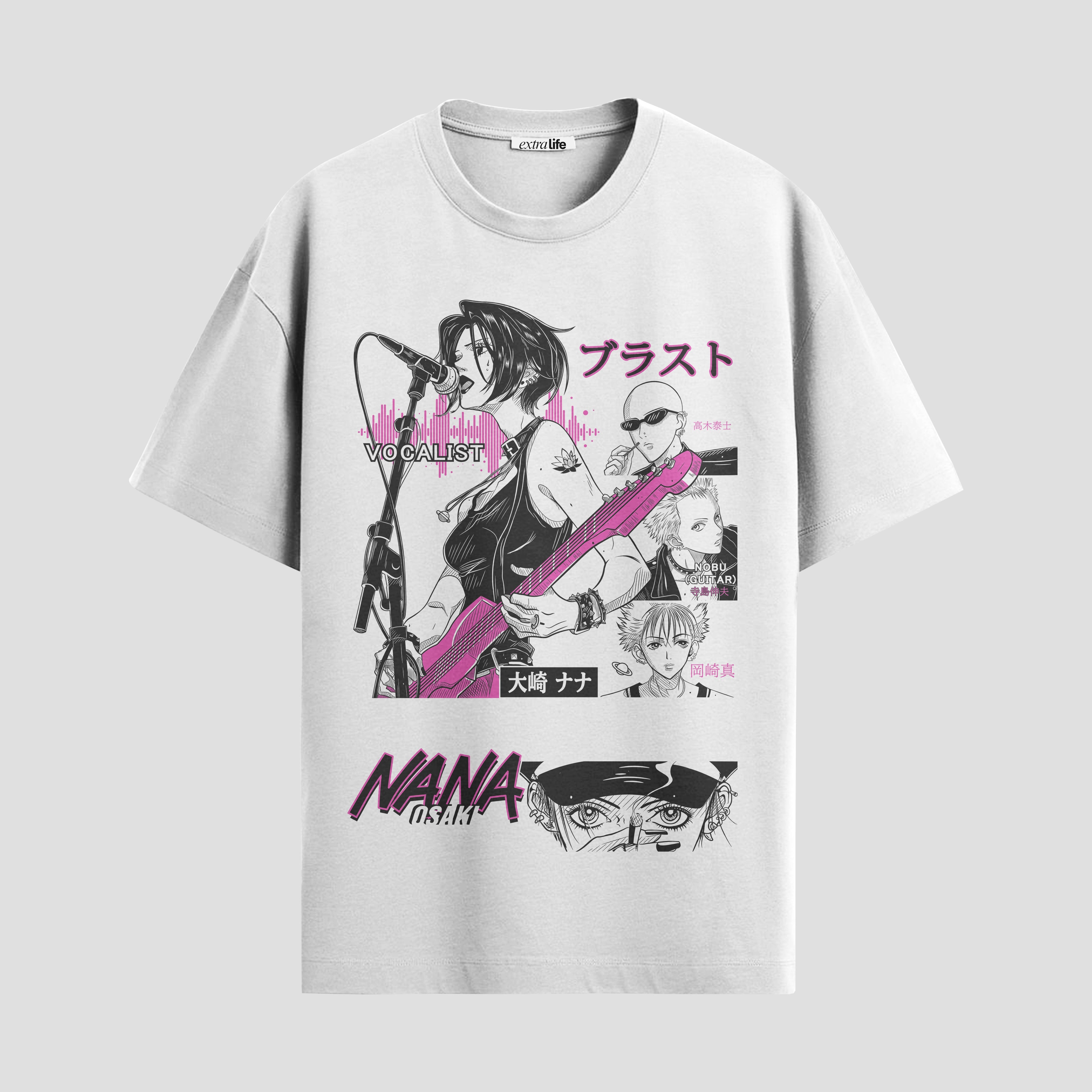 Playera urbana de anime y gaming ExtraLife MX, corte Standard Fit unisex ligero y transpirable en color Deep Black y Pure White, ropa de uso diario para gym y casual.