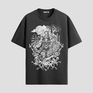 Playera urbana de anime y gaming ExtraLife MX, corte Standard Fit unisex ligero y transpirable en color Deep Black y Pure White, ropa de uso diario para gym y casual.