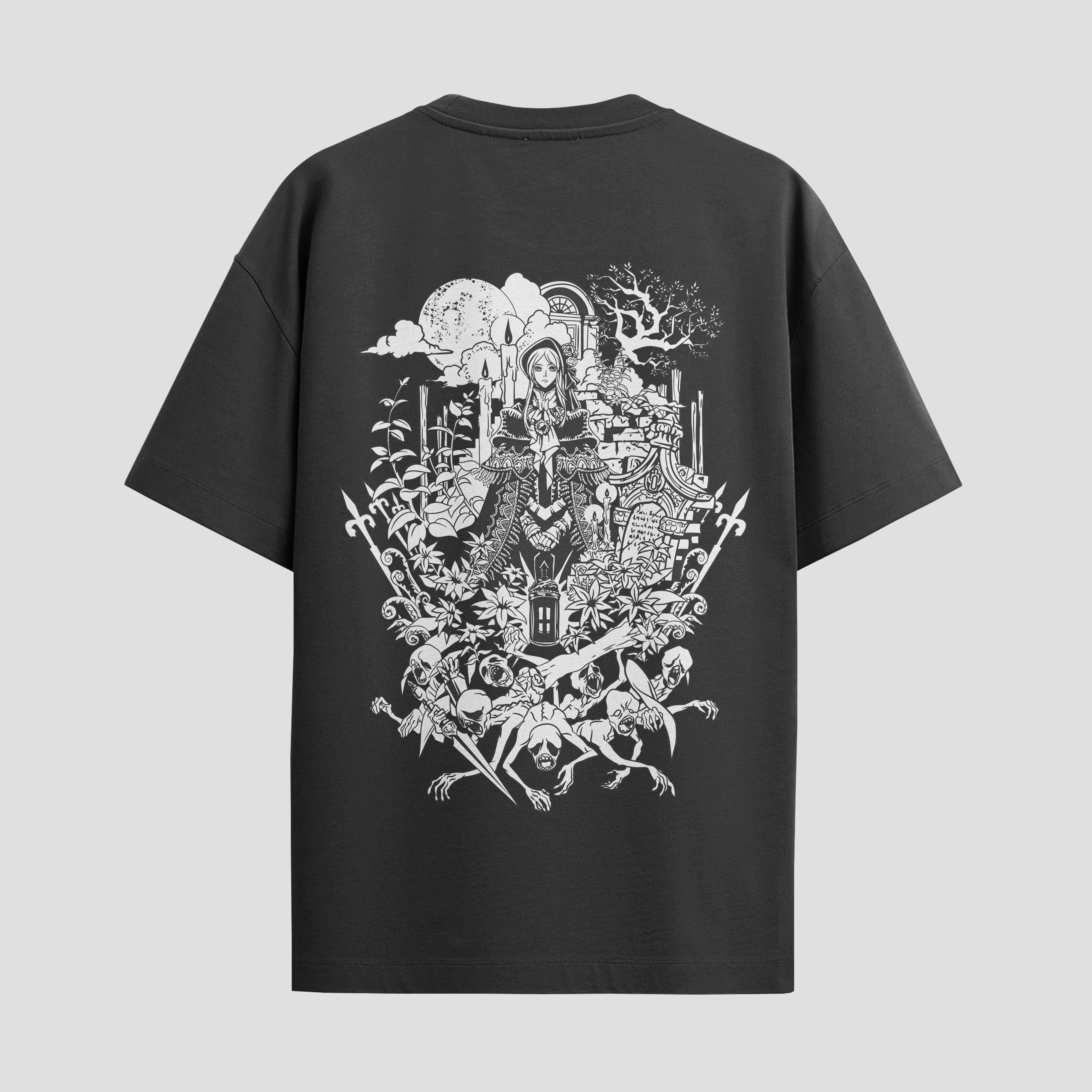 Playera urbana de anime y gaming ExtraLife MX, corte Standard Fit unisex ligero y transpirable en color Deep Black y Pure White, ropa de uso diario para gym y casual.