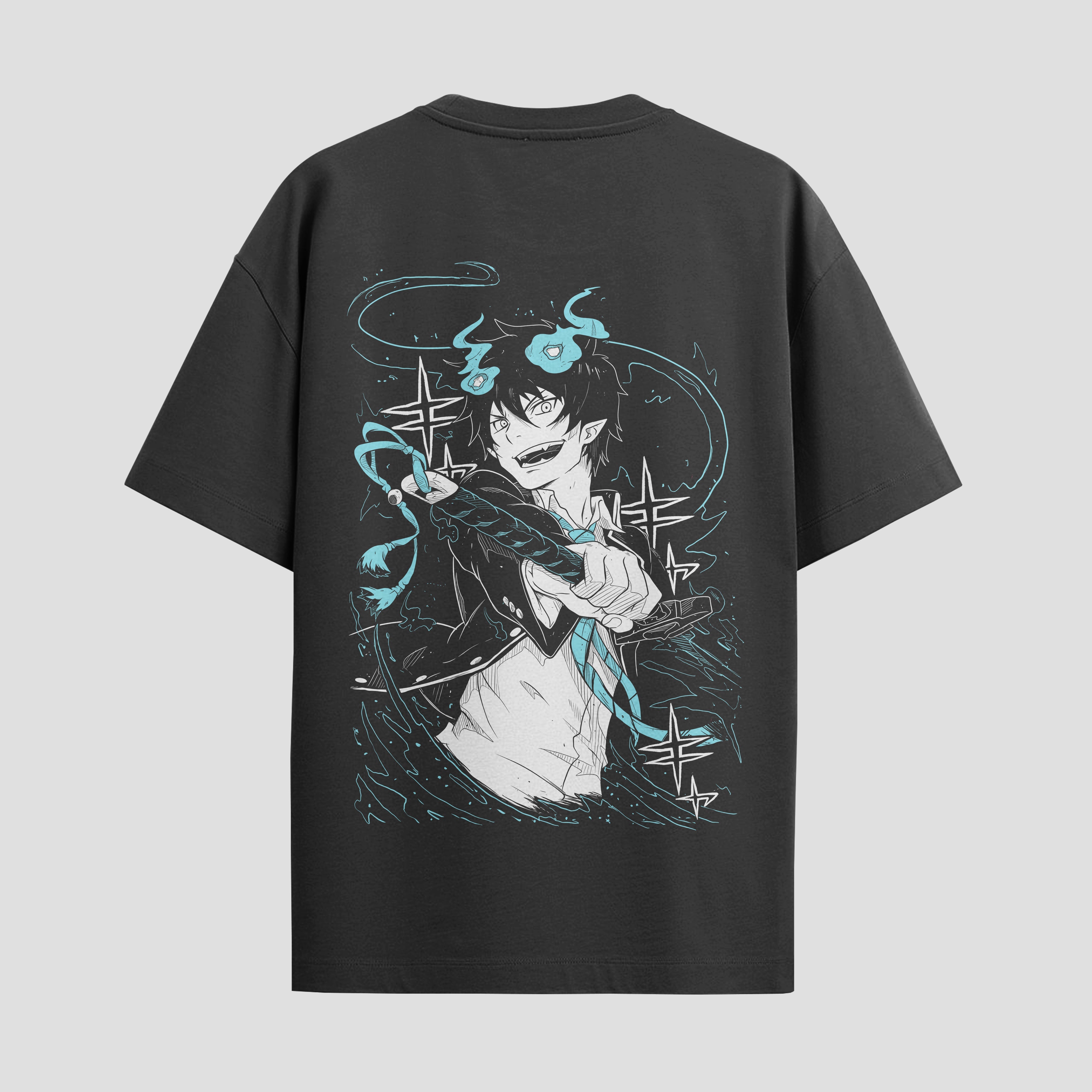 Playera urbana de anime y gaming ExtraLife MX, corte Standard Fit unisex ligero y transpirable en color Deep Black y Pure White, ropa de uso diario para gym y casual.
