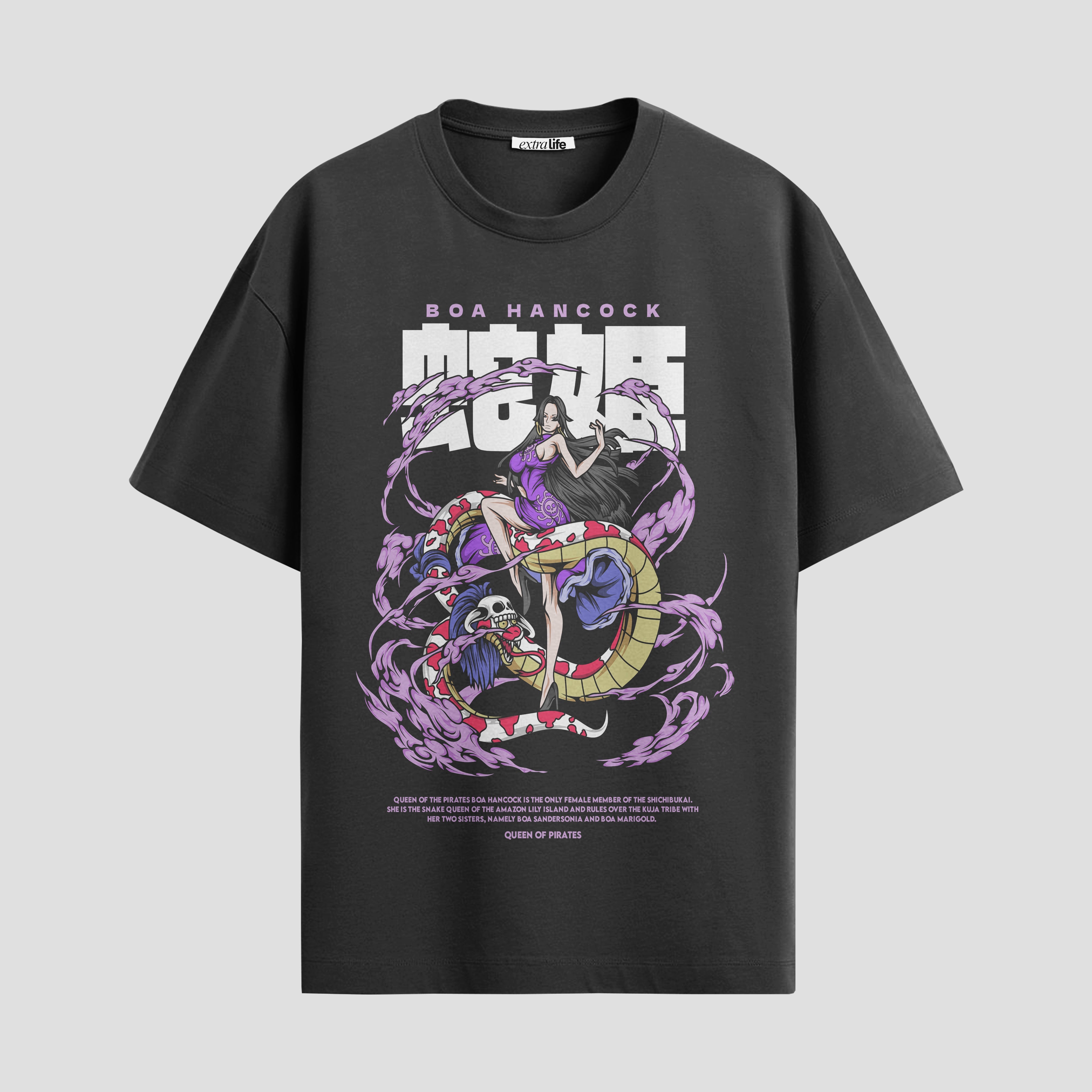 Playera urbana de anime y gaming ExtraLife MX, corte Standard Fit unisex ligero y transpirable en color Deep Black y Pure White, ropa de uso diario para gym y casual.