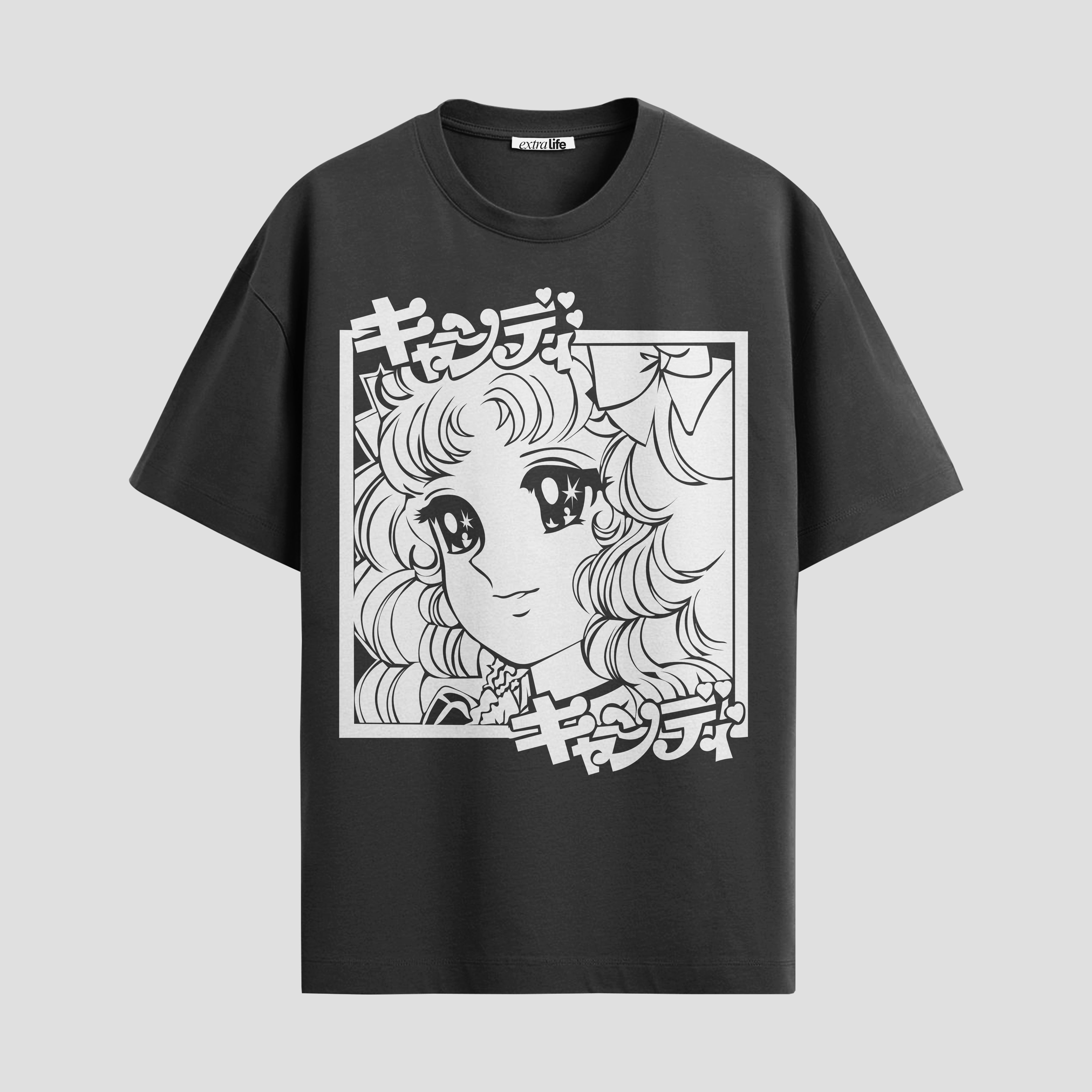 Playera urbana de anime y gaming ExtraLife MX, corte Standard Fit unisex ligero y transpirable en color Deep Black y Pure White, ropa de uso diario para gym y casual.