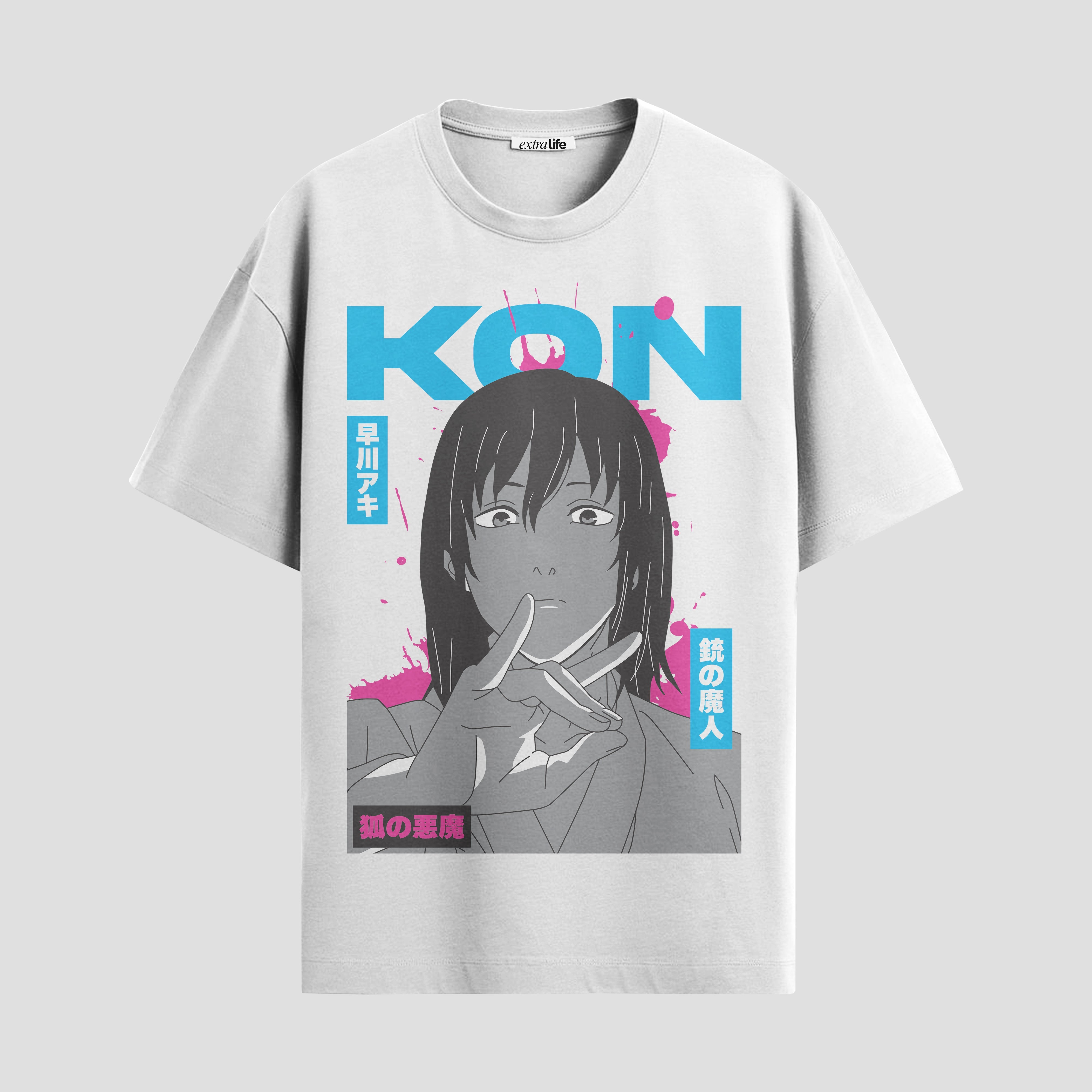 Playera urbana de anime y gaming ExtraLife MX, corte Standard Fit unisex ligero y transpirable en color Deep Black y Pure White, ropa de uso diario para gym y casual.