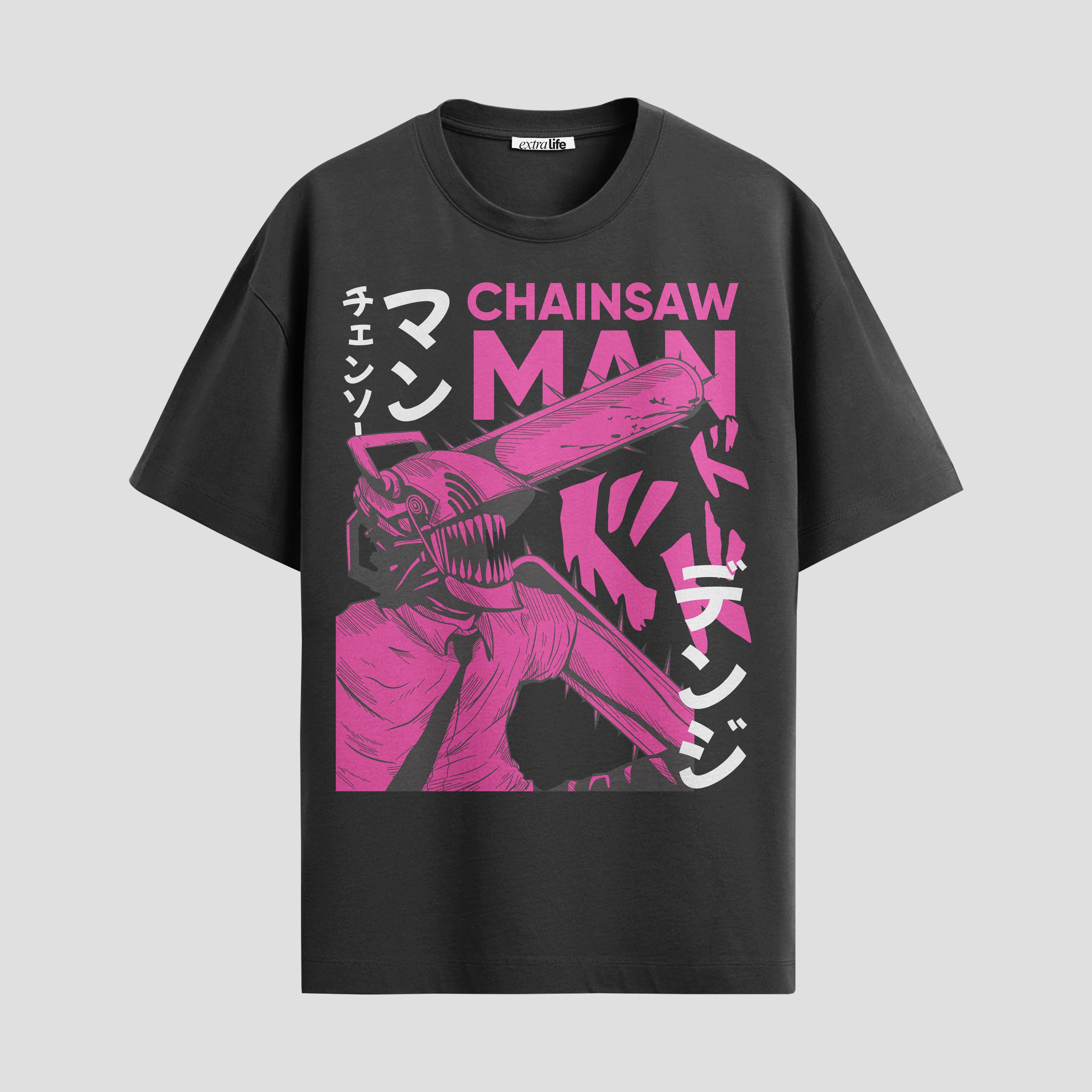 Playera urbana de anime y gaming ExtraLife MX, corte Standard Fit unisex ligero y transpirable en color Deep Black y Pure White, ropa de uso diario para gym y casual.
