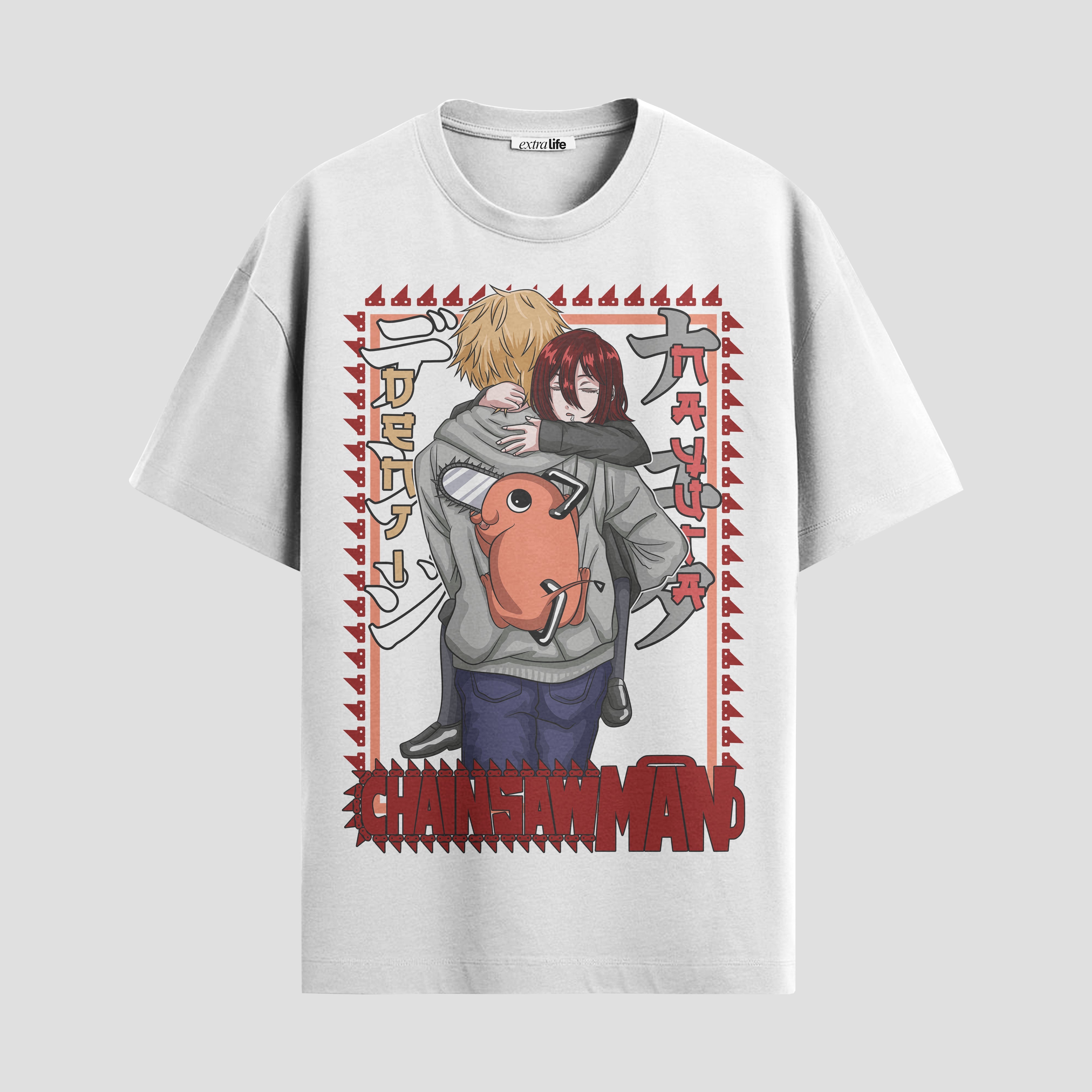Playera urbana de anime y gaming ExtraLife MX, corte Standard Fit unisex ligero y transpirable en color Deep Black y Pure White, ropa de uso diario para gym y casual.