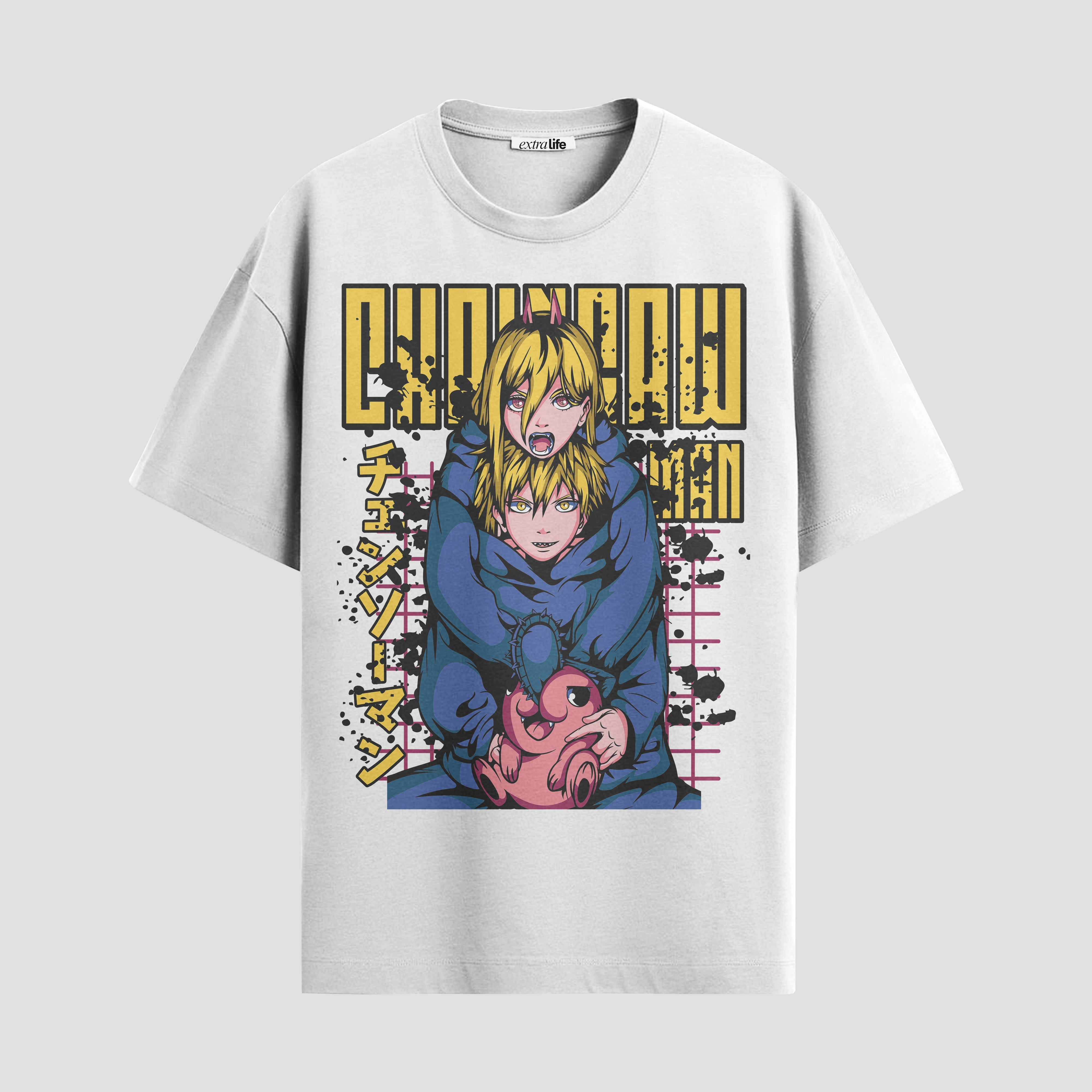 Playera urbana de anime y gaming ExtraLife MX, corte Standard Fit unisex ligero y transpirable en color Deep Black y Pure White, ropa de uso diario para gym y casual.