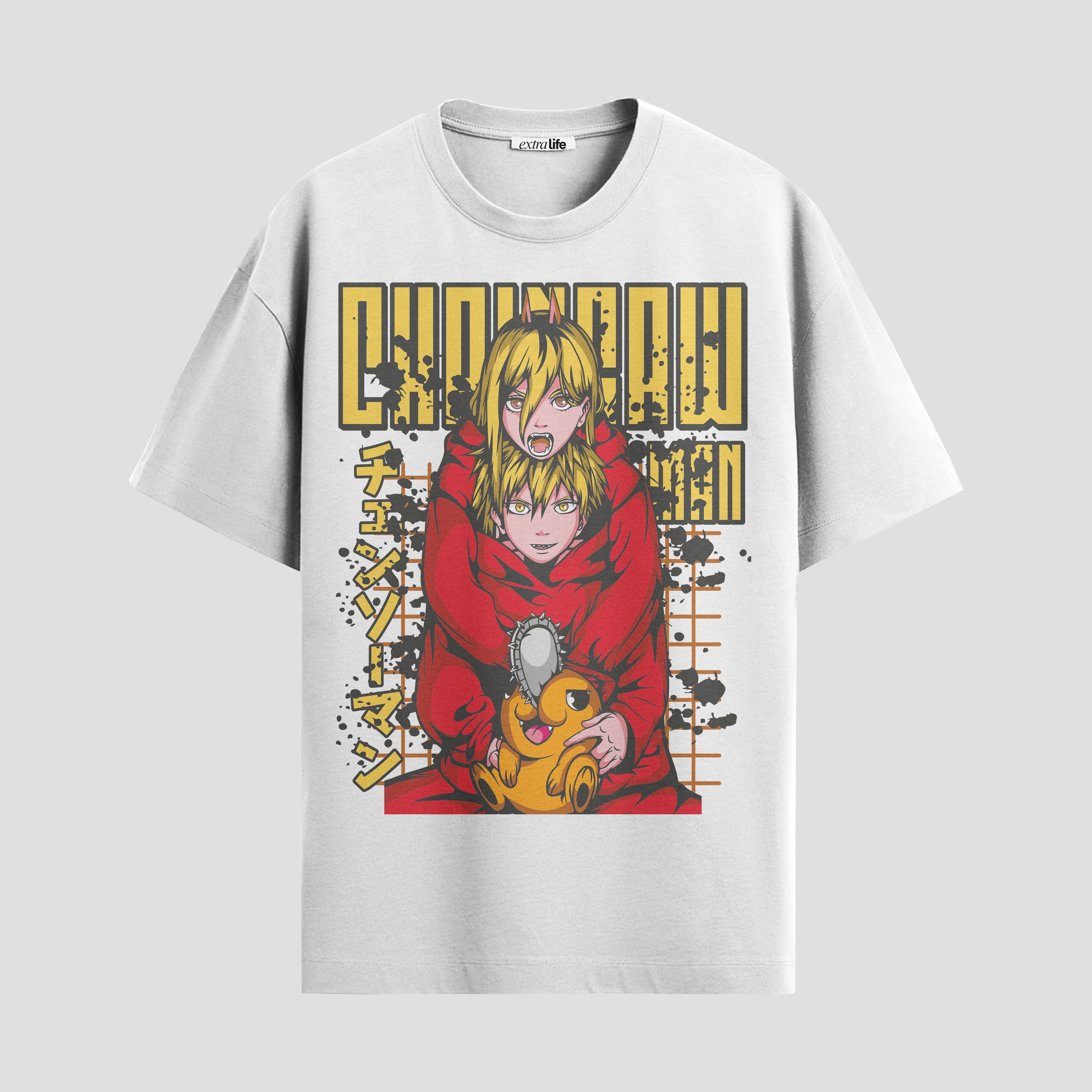 Playera urbana de anime y gaming ExtraLife MX, corte Standard Fit unisex ligero y transpirable en color Deep Black y Pure White, ropa de uso diario para gym y casual.