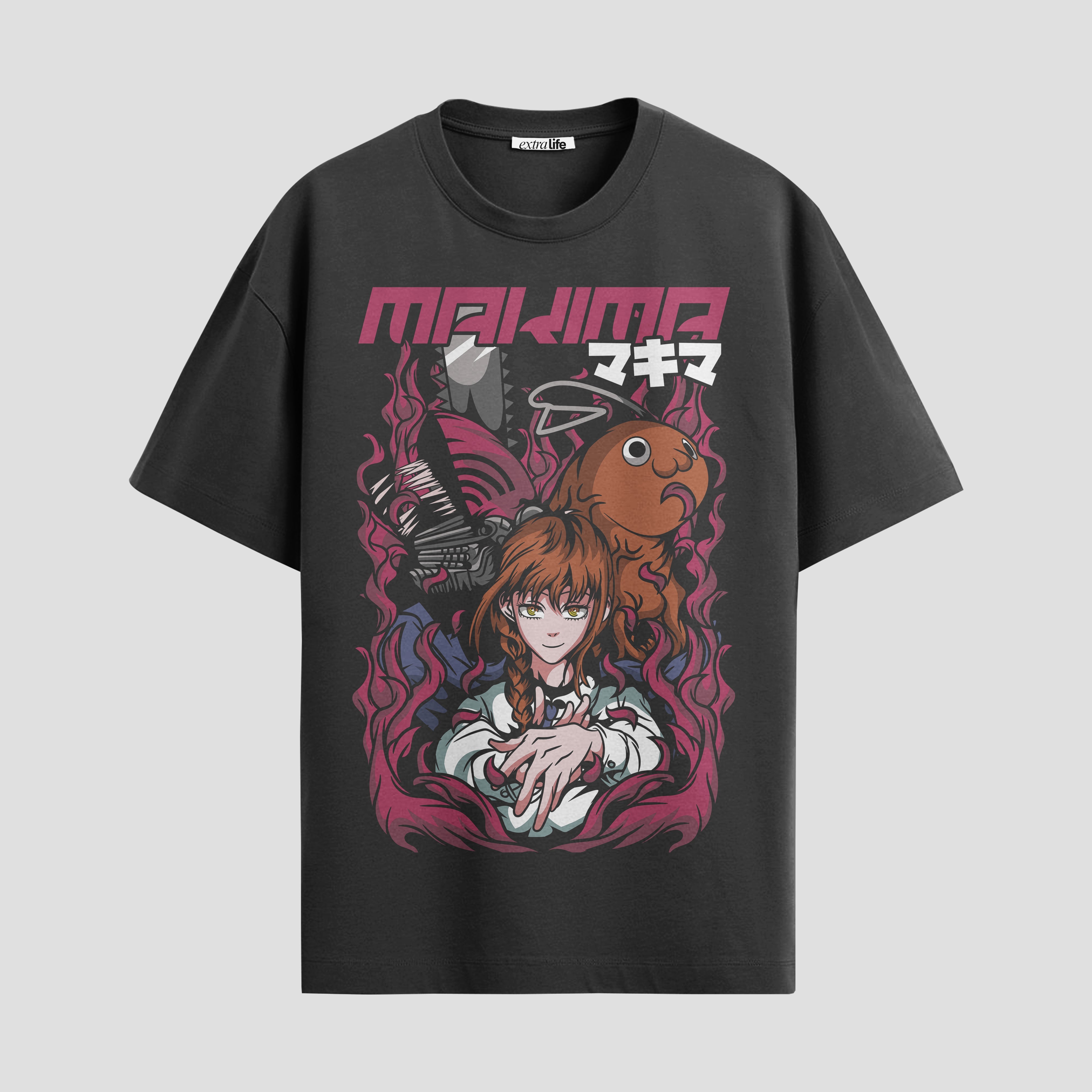 Playera urbana de anime y gaming ExtraLife MX, corte Standard Fit unisex ligero y transpirable en color Deep Black y Pure White, ropa de uso diario para gym y casual.