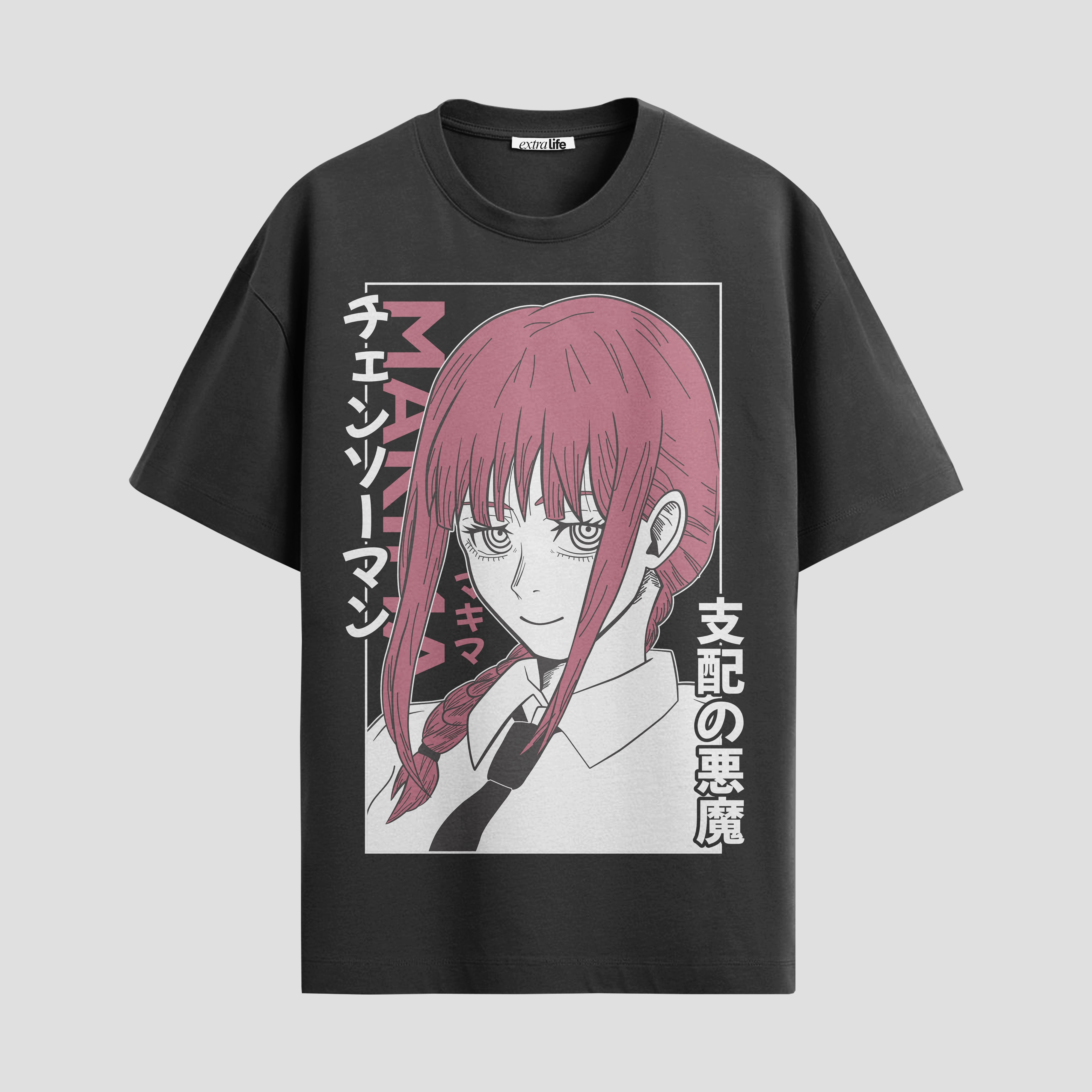 Playera urbana de anime y gaming ExtraLife MX, corte Standard Fit unisex ligero y transpirable en color Deep Black y Pure White, ropa de uso diario para gym y casual.