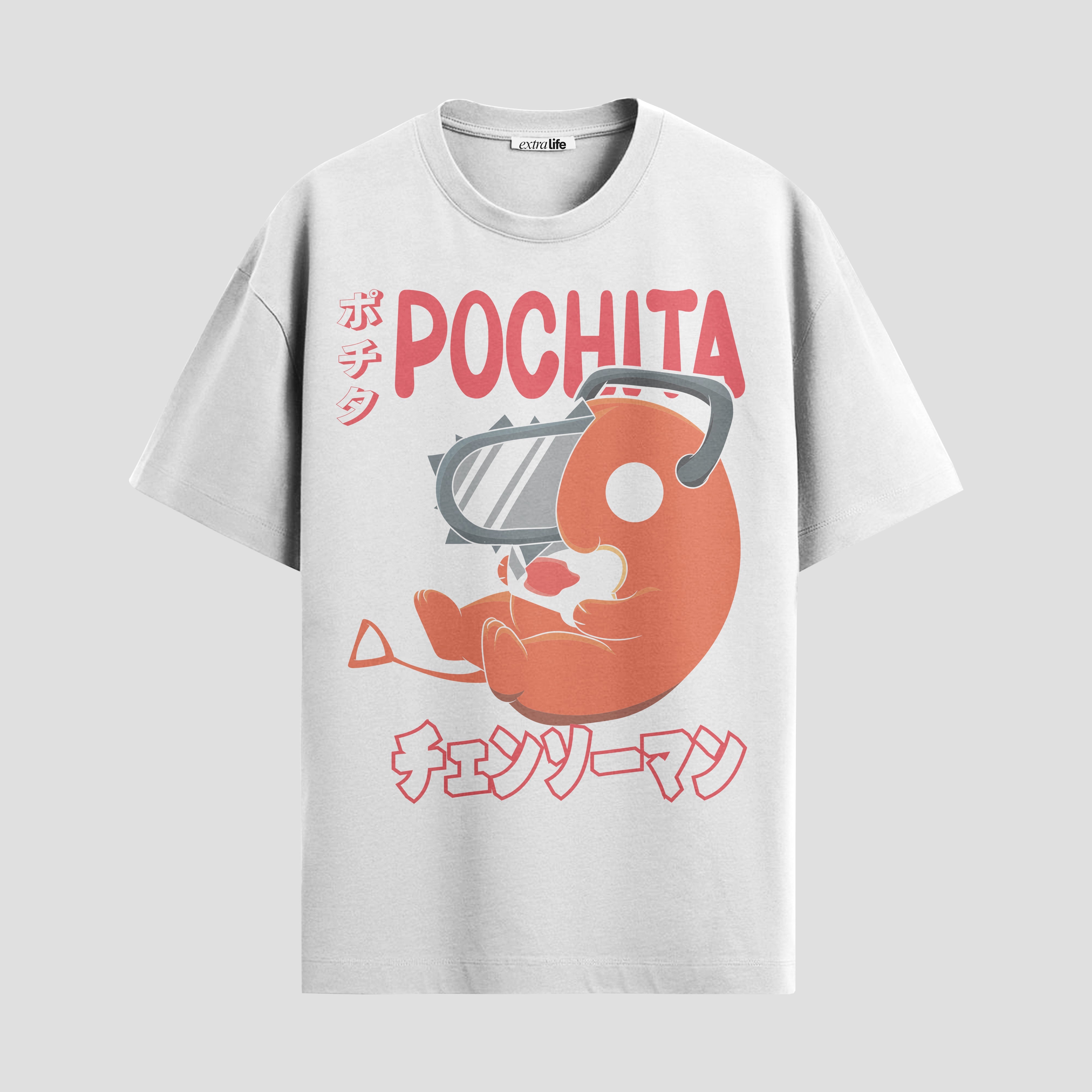 Playera urbana de anime y gaming ExtraLife MX, corte Standard Fit unisex ligero y transpirable en color Deep Black y Pure White, ropa de uso diario para gym y casual.