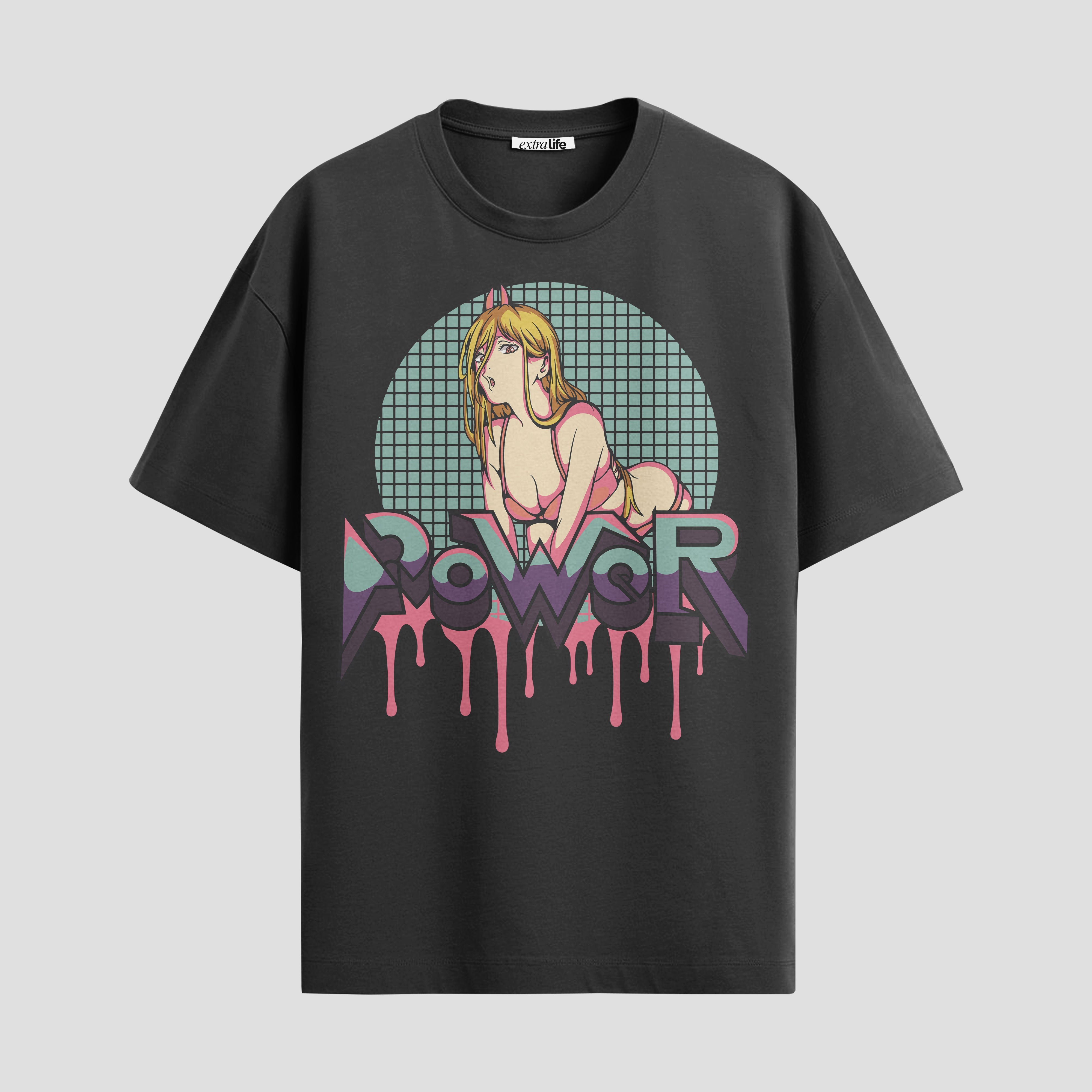 Playera urbana de anime y gaming ExtraLife MX, corte Standard Fit unisex ligero y transpirable en color Deep Black y Pure White, ropa de uso diario para gym y casual.
