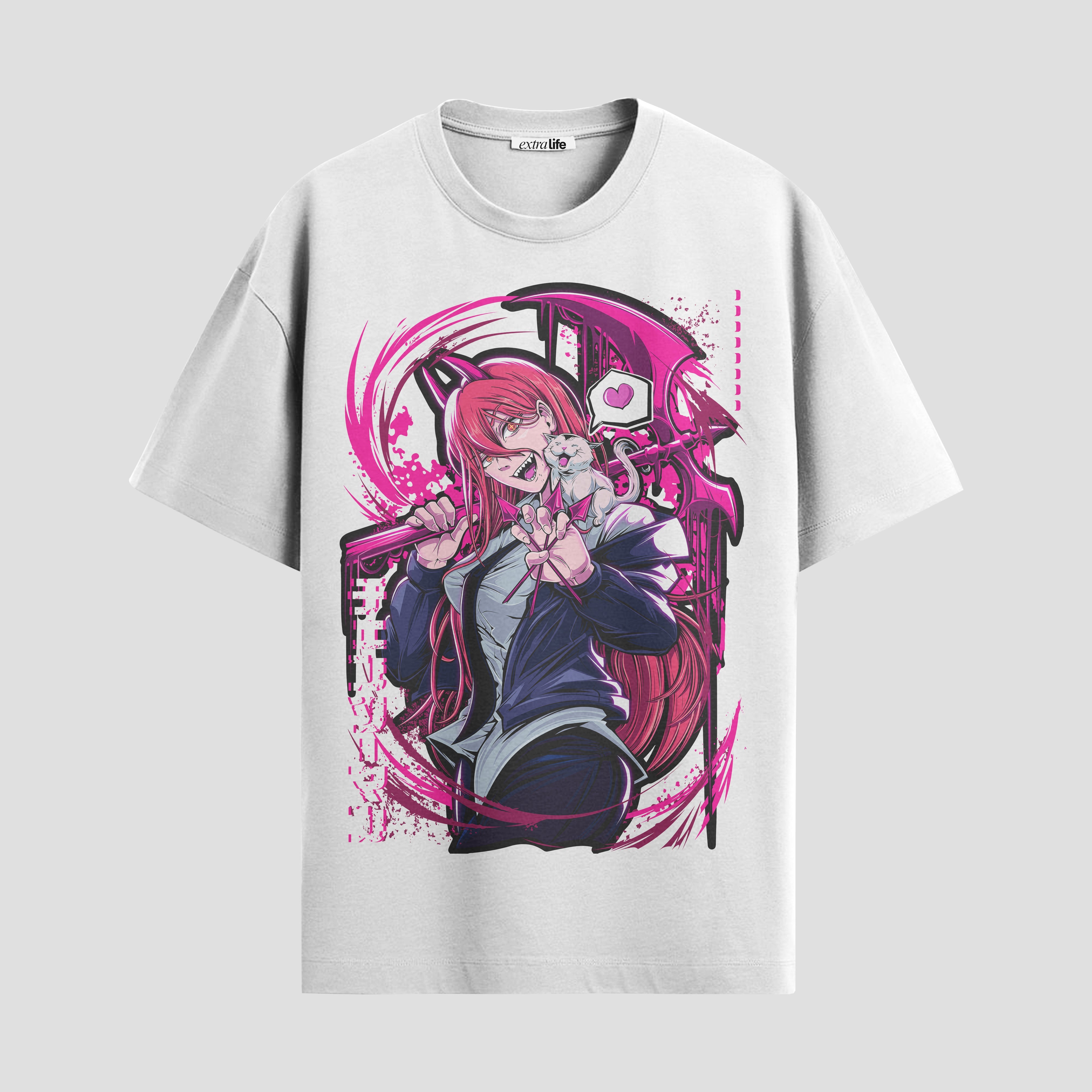 Playera urbana de anime y gaming ExtraLife MX, corte Standard Fit unisex ligero y transpirable en color Deep Black y Pure White, ropa de uso diario para gym y casual.