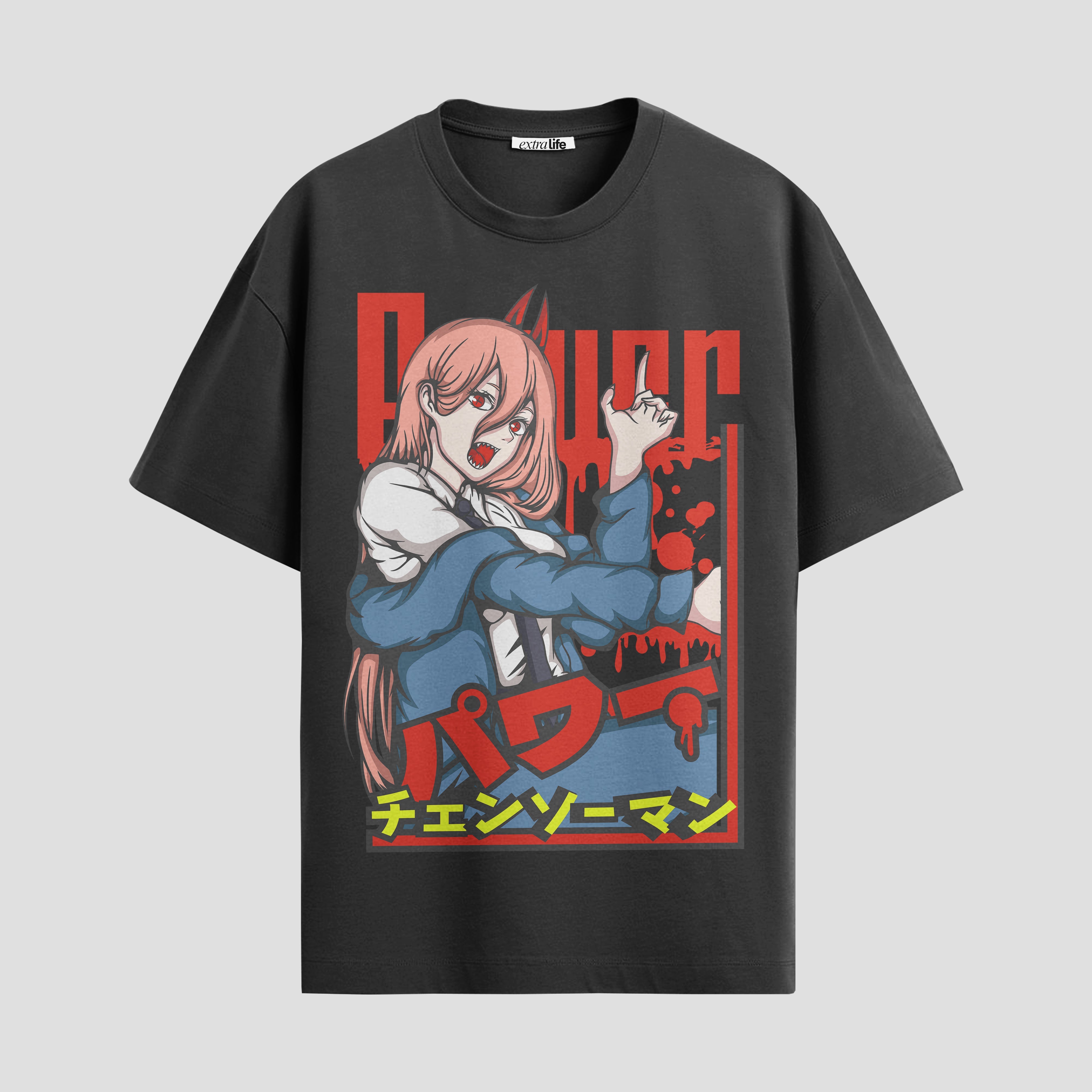 Playera urbana de anime y gaming ExtraLife MX, corte Standard Fit unisex ligero y transpirable en color Deep Black y Pure White, ropa de uso diario para gym y casual.