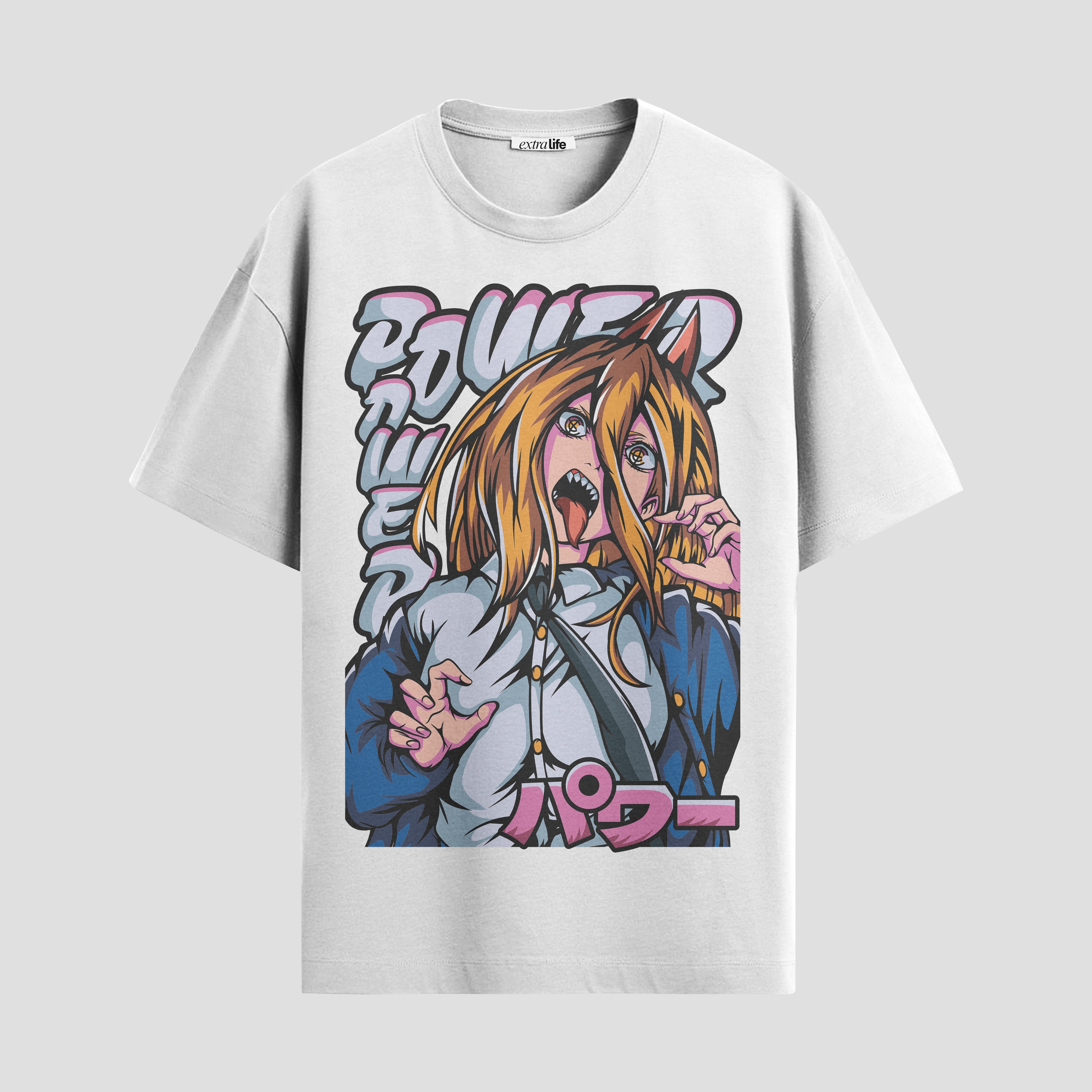 Playera urbana de anime y gaming ExtraLife MX, corte Standard Fit unisex ligero y transpirable en color Deep Black y Pure White, ropa de uso diario para gym y casual.
