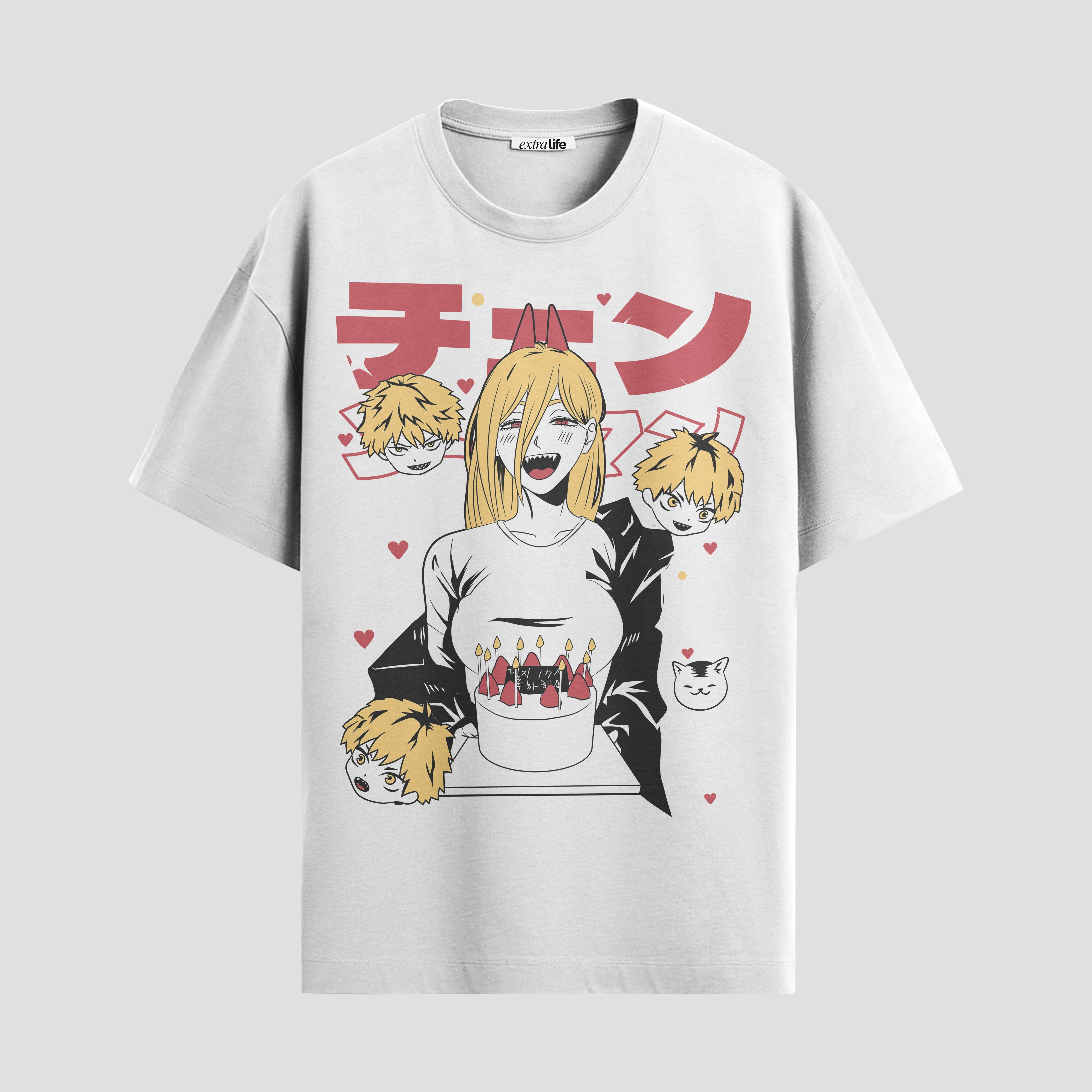 Playera urbana de anime y gaming ExtraLife MX, corte Standard Fit unisex ligero y transpirable en color Deep Black y Pure White, ropa de uso diario para gym y casual.