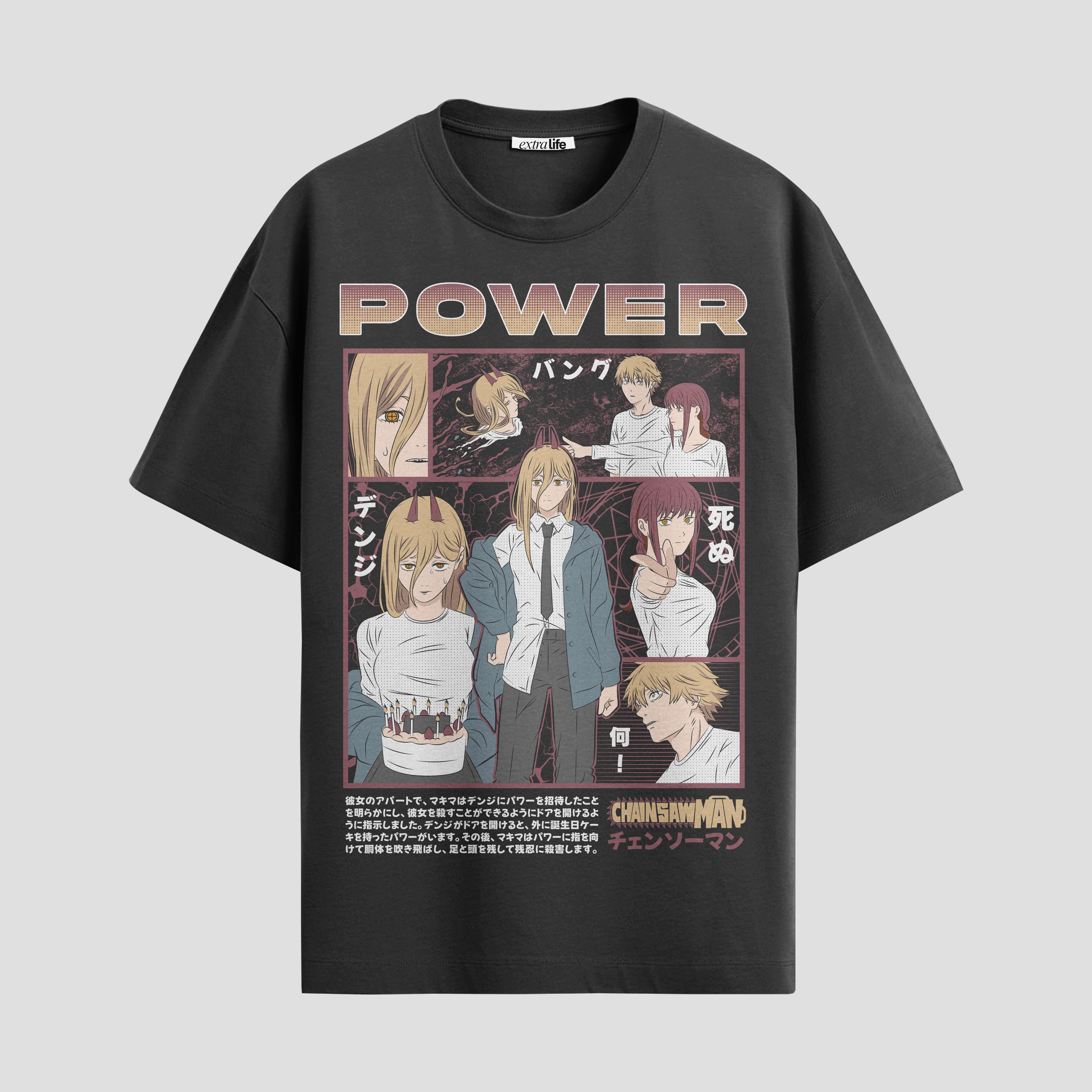 Playera urbana de anime y gaming ExtraLife MX, corte Standard Fit unisex ligero y transpirable en color Deep Black y Pure White, ropa de uso diario para gym y casual.