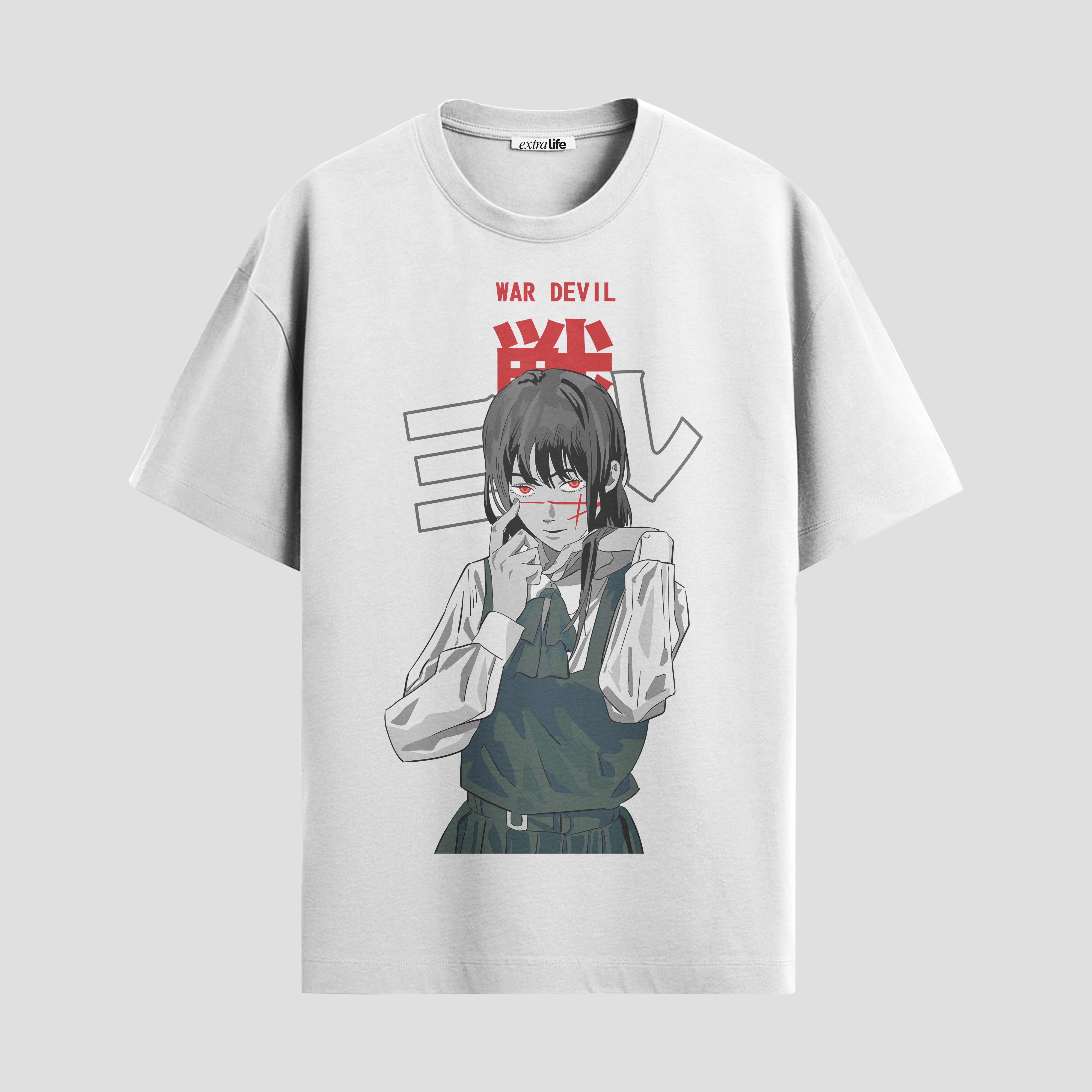Playera urbana de anime y gaming ExtraLife MX, corte Standard Fit unisex ligero y transpirable en color Deep Black y Pure White, ropa de uso diario para gym y casual.