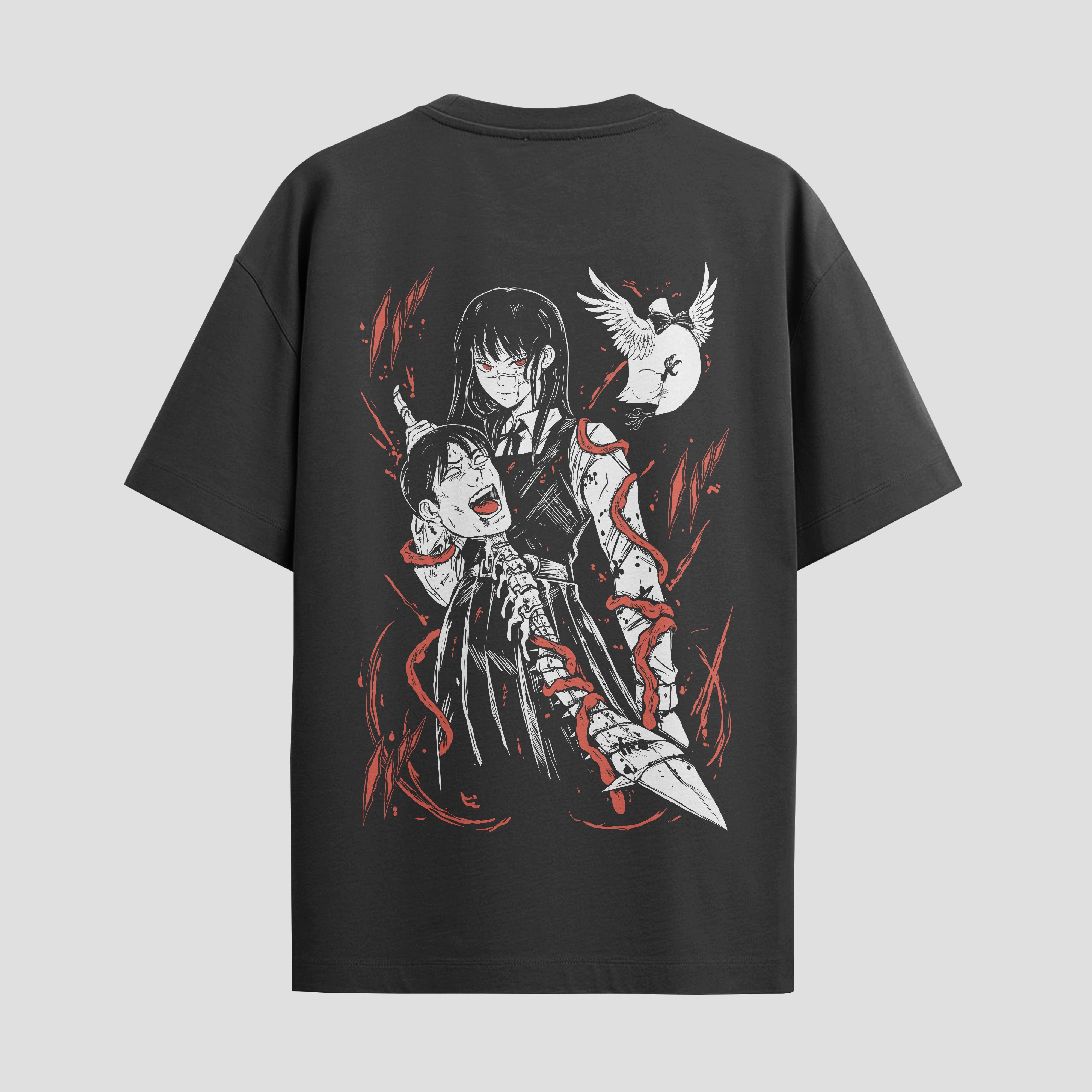 Playera urbana de anime y gaming ExtraLife MX, corte Standard Fit unisex ligero y transpirable en color Deep Black y Pure White, ropa de uso diario para gym y casual.