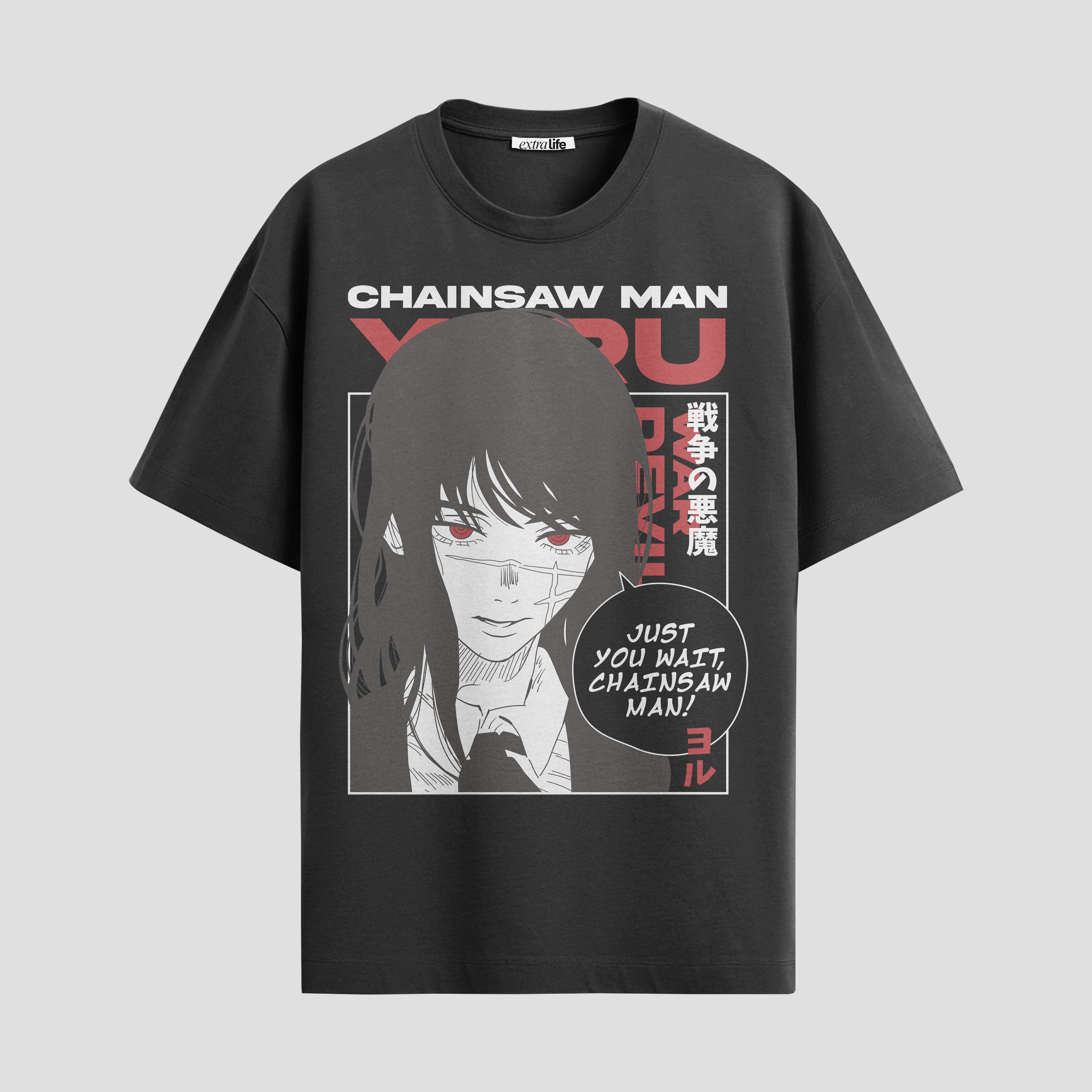 Playera urbana de anime y gaming ExtraLife MX, corte Standard Fit unisex ligero y transpirable en color Deep Black y Pure White, ropa de uso diario para gym y casual.