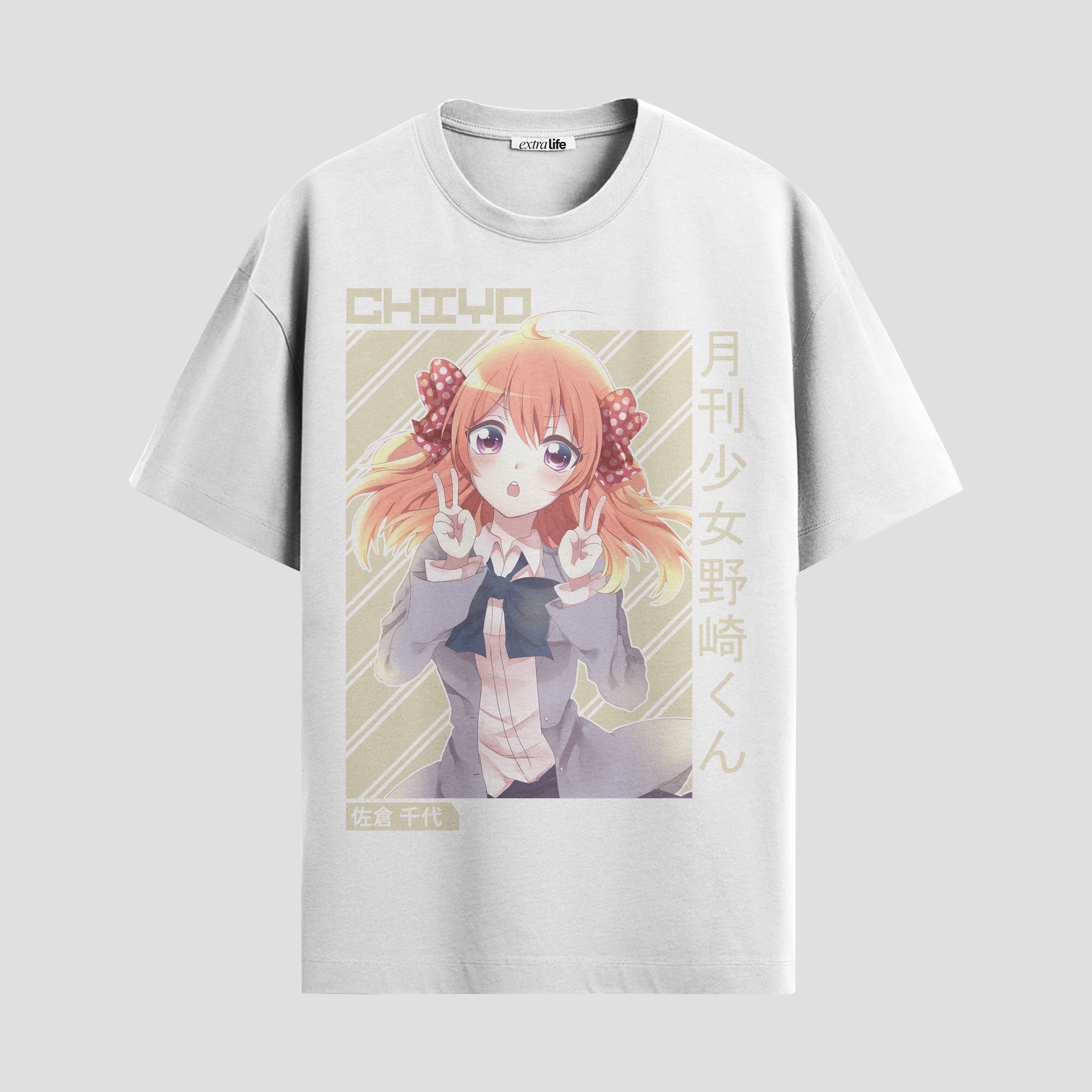 Playera urbana de anime y gaming ExtraLife MX, corte Standard Fit unisex ligero y transpirable en color Deep Black y Pure White, ropa de uso diario para gym y casual.