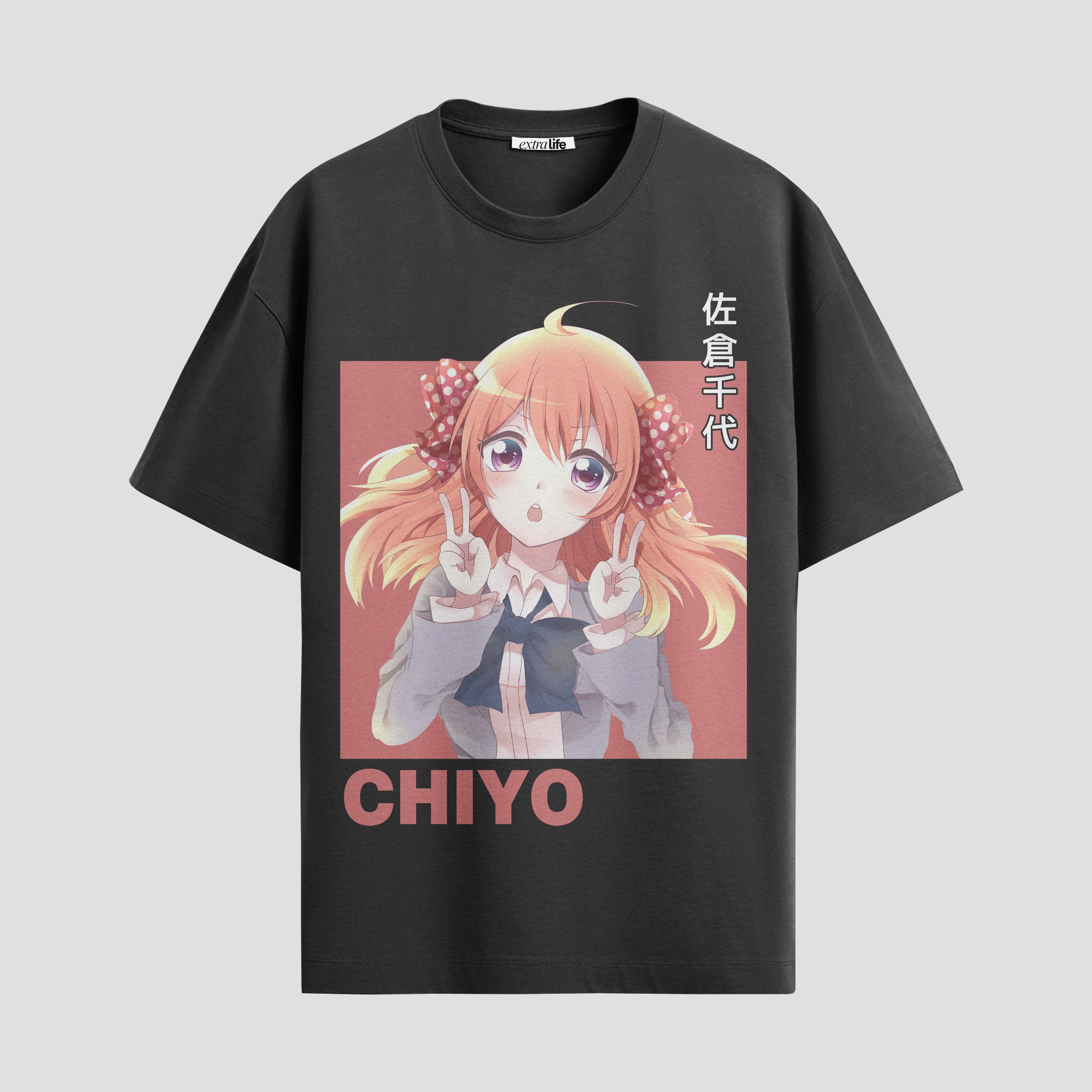 Playera urbana de anime y gaming ExtraLife MX, corte Standard Fit unisex ligero y transpirable en color Deep Black y Pure White, ropa de uso diario para gym y casual.