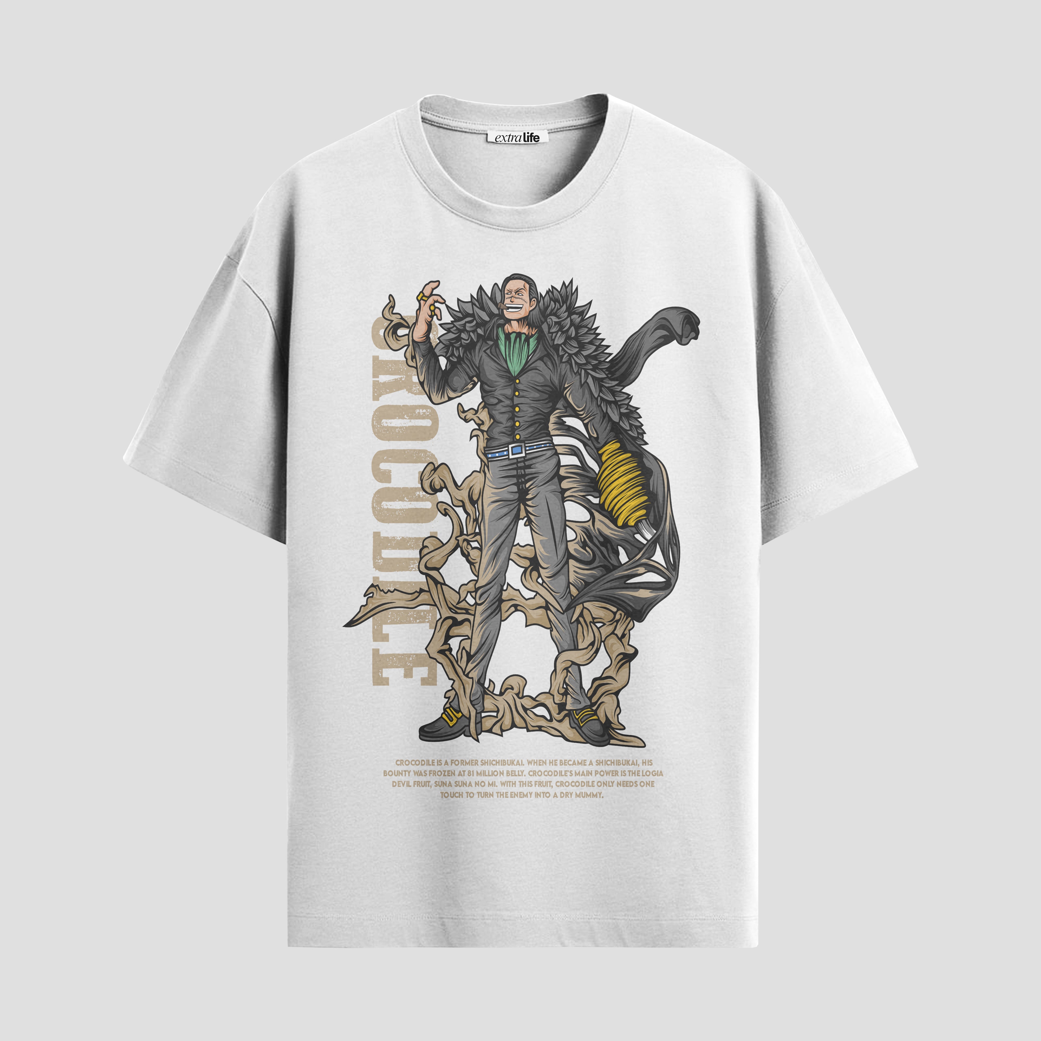 Playera urbana de anime y gaming ExtraLife MX, corte Standard Fit unisex ligero y transpirable en color Deep Black y Pure White, ropa de uso diario para gym y casual.