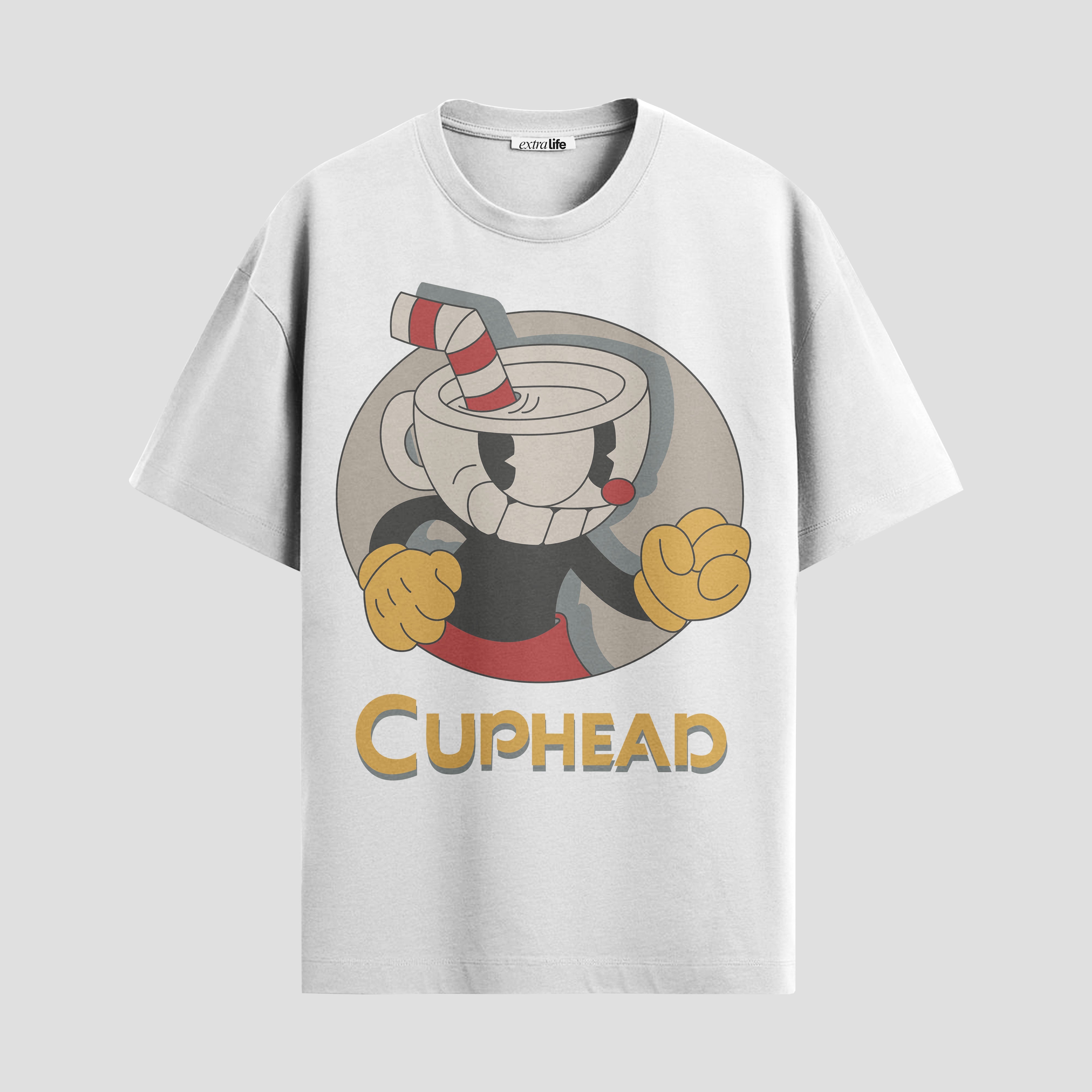 Playera urbana de anime y gaming ExtraLife MX, corte Standard Fit unisex ligero y transpirable en color Deep Black y Pure White, ropa de uso diario para gym y casual.