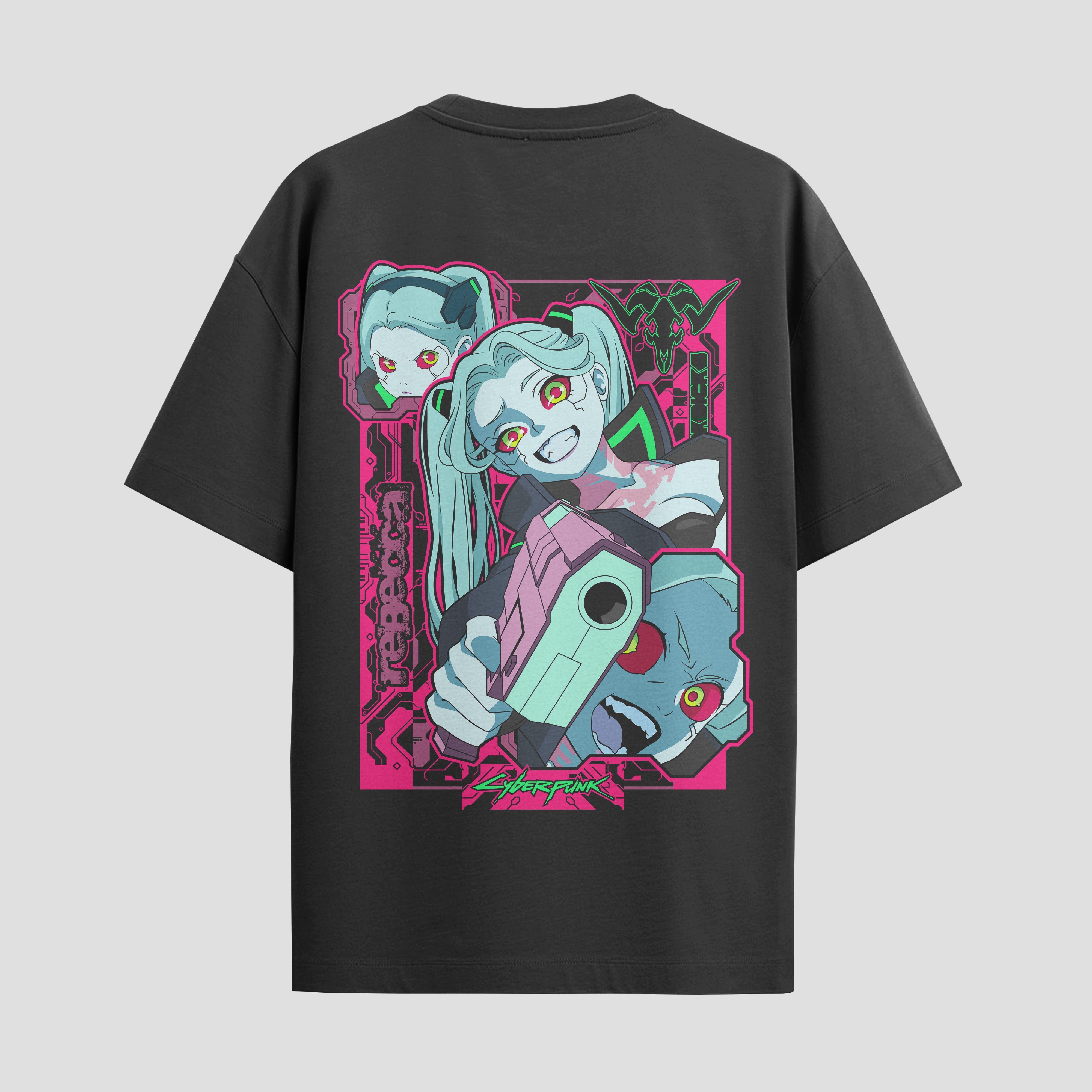 Playera urbana de anime y gaming ExtraLife MX, corte Standard Fit unisex ligero y transpirable en color Deep Black y Pure White, ropa de uso diario para gym y casual.