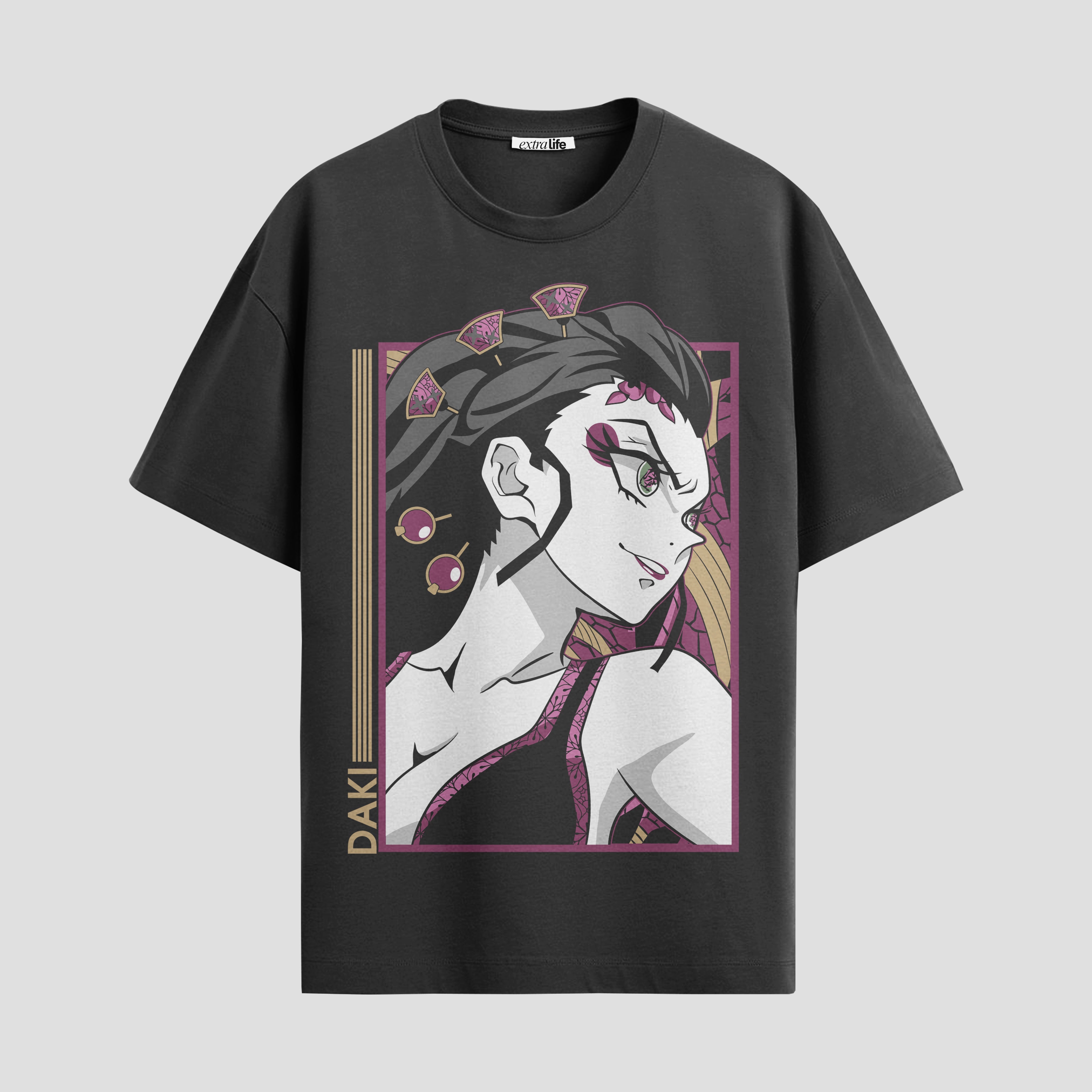 Playera urbana de anime y gaming ExtraLife MX, corte Standard Fit unisex ligero y transpirable en color Deep Black y Pure White, ropa de uso diario para gym y casual.
