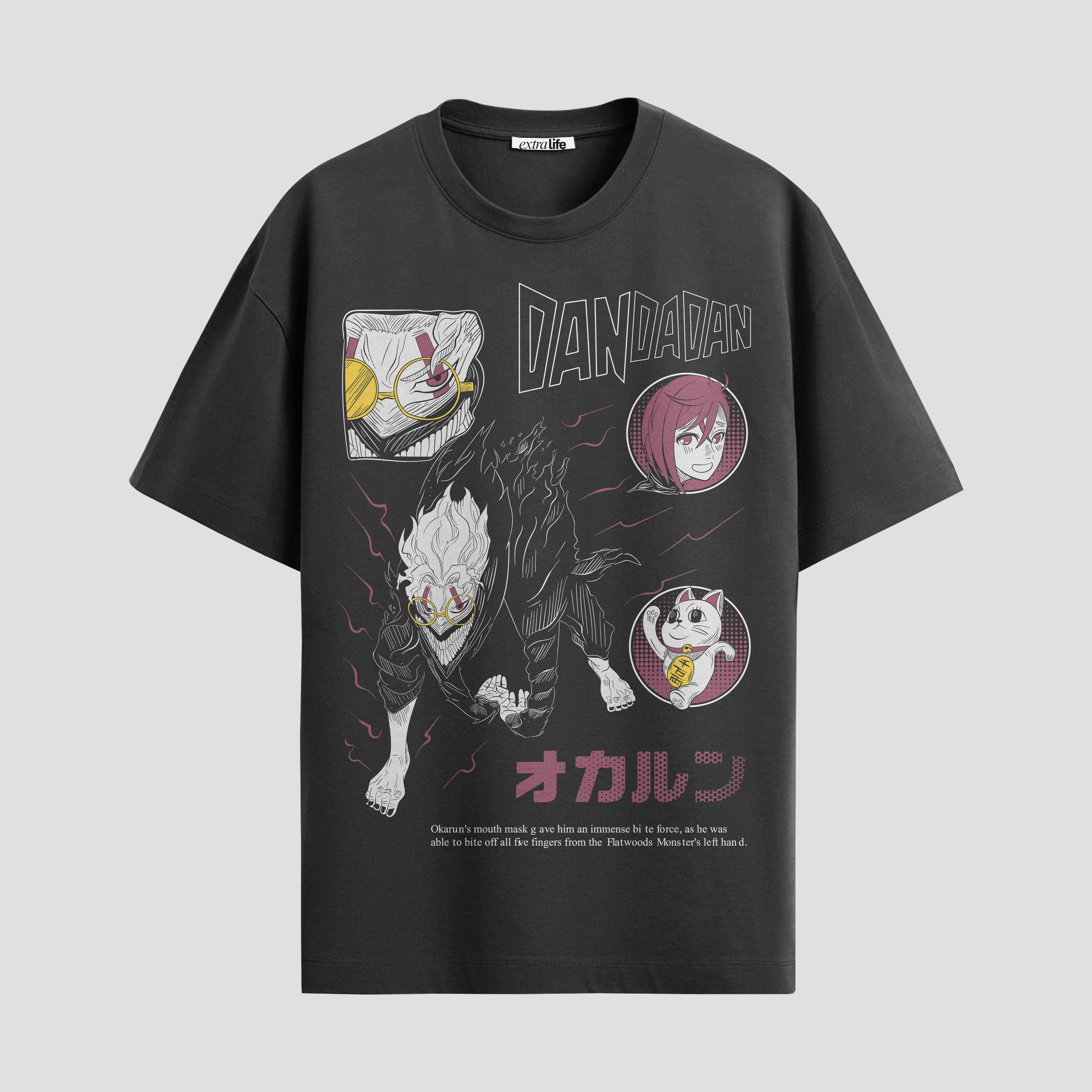 Playera urbana de anime y gaming ExtraLife MX, corte Standard Fit unisex ligero y transpirable en color Deep Black y Pure White, ropa de uso diario para gym y casual.