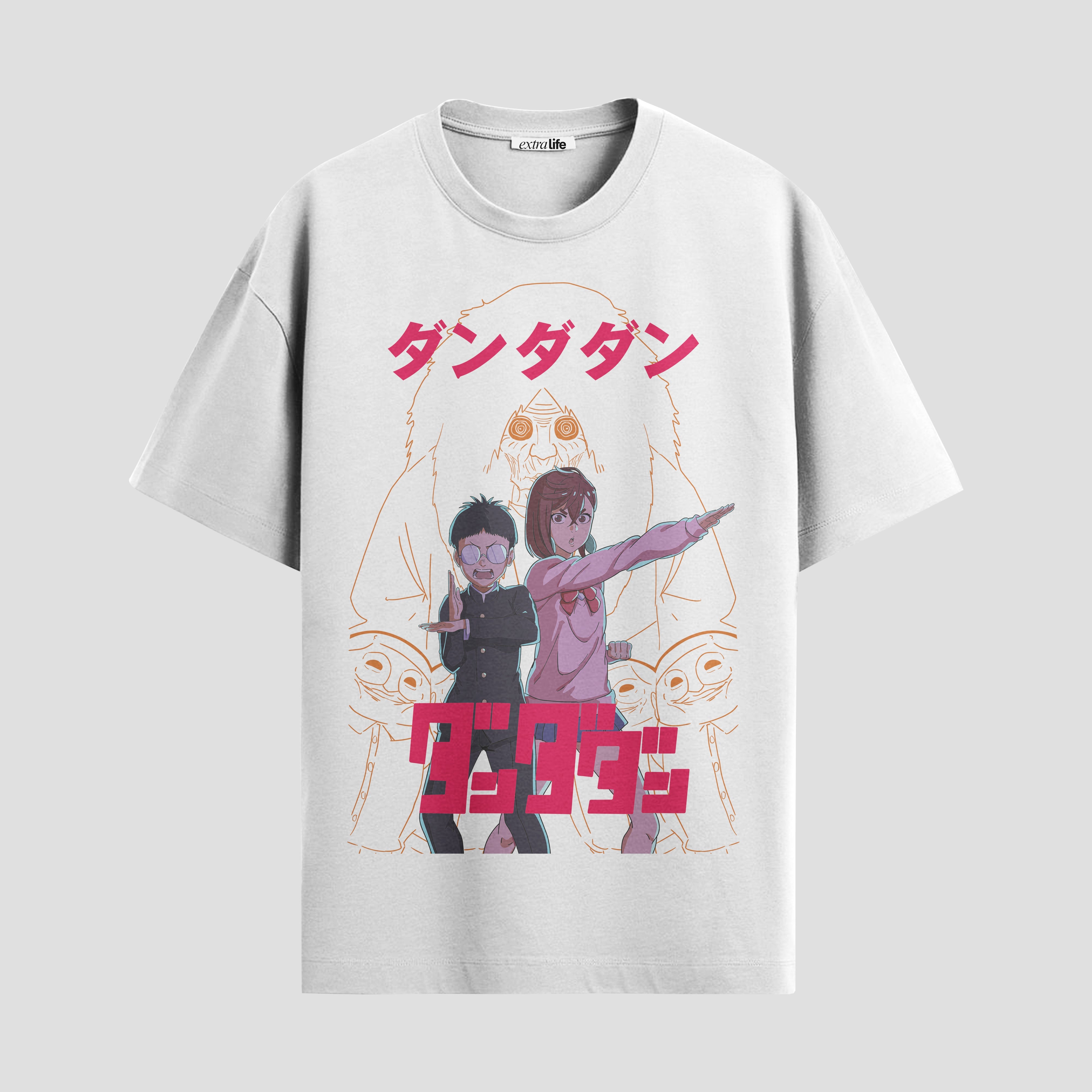Playera urbana de anime y gaming ExtraLife MX, corte Standard Fit unisex ligero y transpirable en color Deep Black y Pure White, ropa de uso diario para gym y casual.