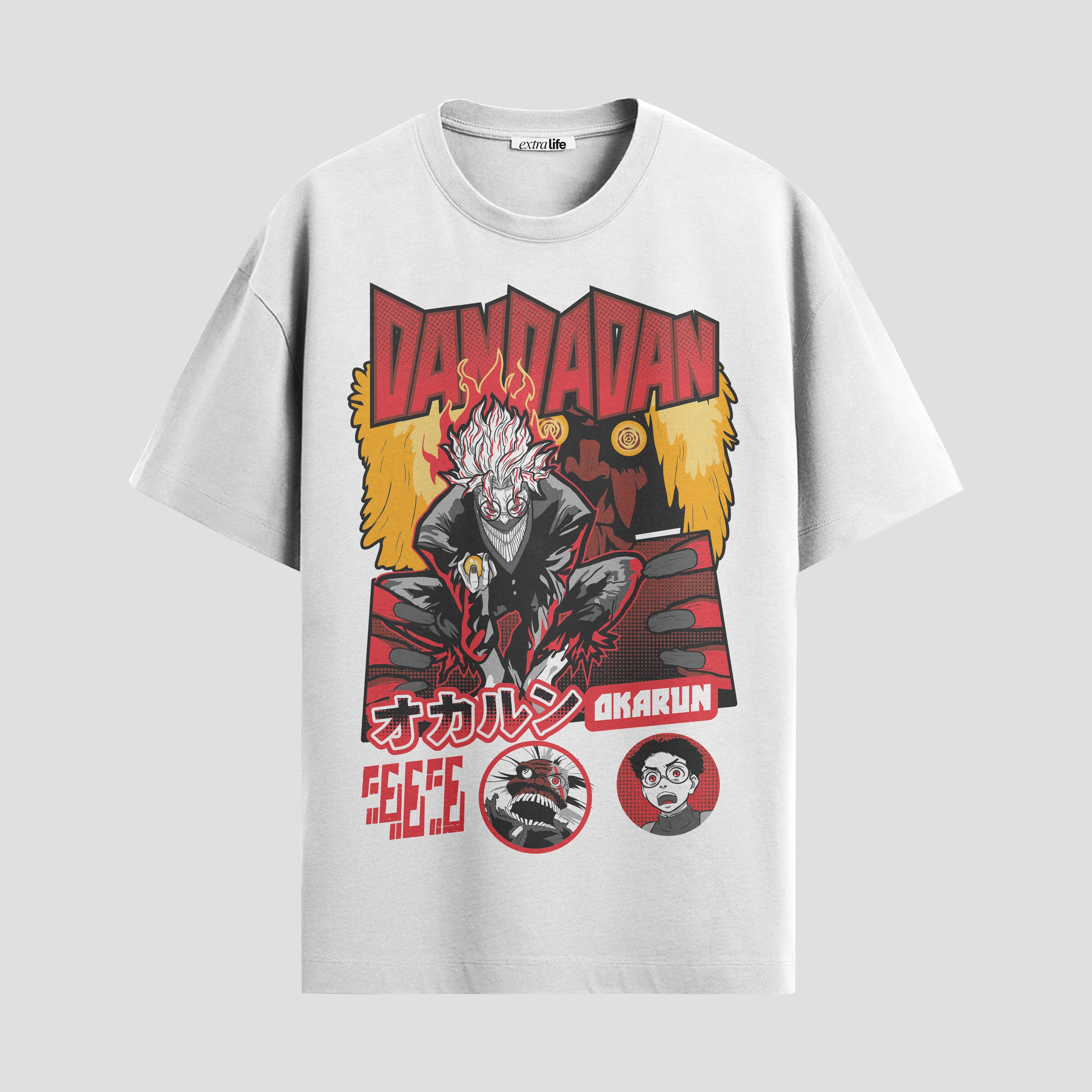 Playera urbana de anime y gaming ExtraLife MX, corte Standard Fit unisex ligero y transpirable en color Deep Black y Pure White, ropa de uso diario para gym y casual.