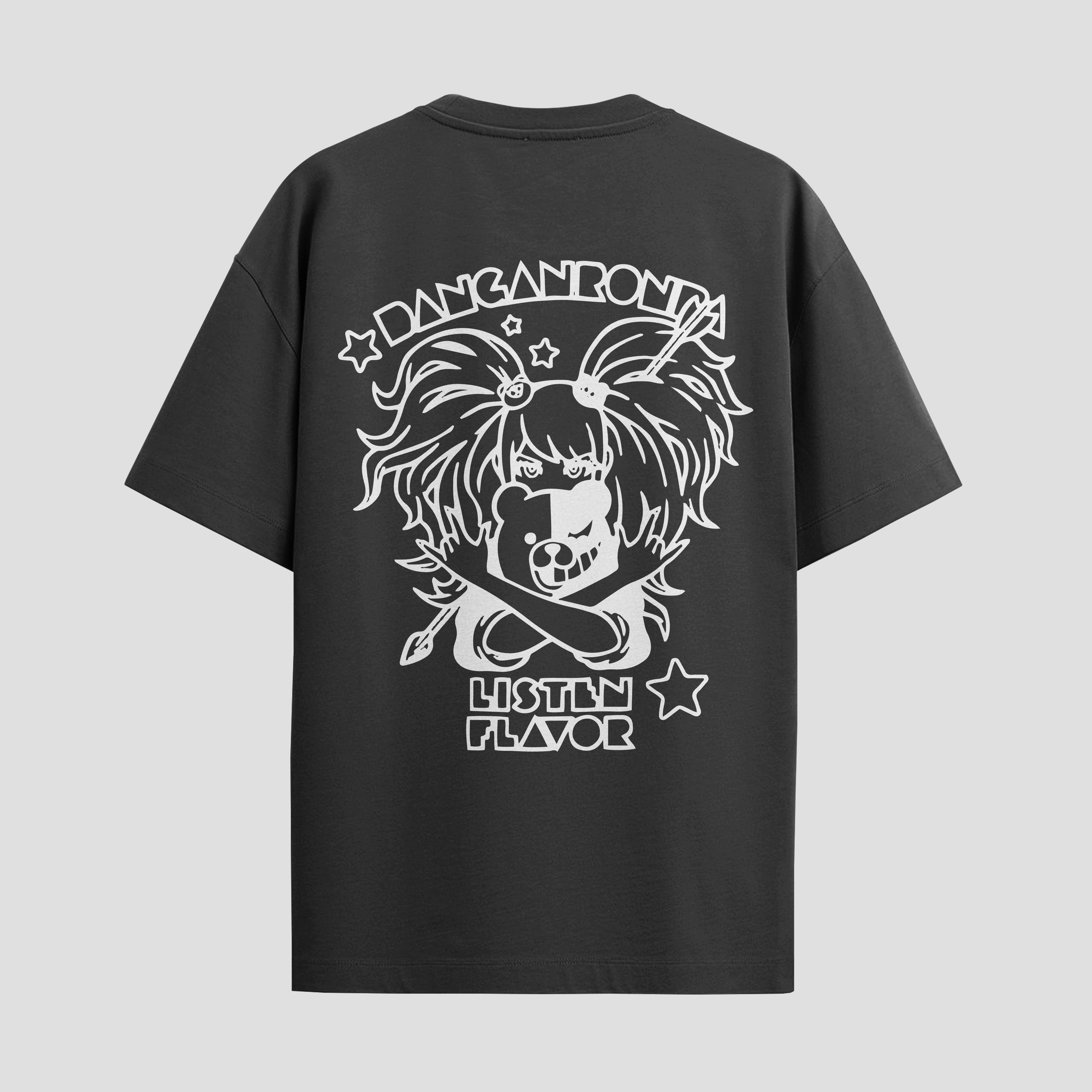 Playera urbana de anime y gaming ExtraLife MX, corte Standard Fit unisex ligero y transpirable en color Deep Black y Pure White, ropa de uso diario para gym y casual.