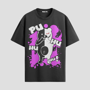 Playera urbana de anime y gaming ExtraLife MX, corte Standard Fit unisex ligero y transpirable en color Deep Black y Pure White, ropa de uso diario para gym y casual.