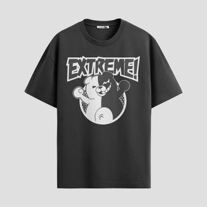 Playera urbana de anime y gaming ExtraLife MX, corte Standard Fit unisex ligero y transpirable en color Deep Black y Pure White, ropa de uso diario para gym y casual.