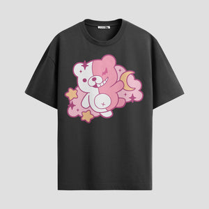 Playera urbana de anime y gaming ExtraLife MX, corte Standard Fit unisex ligero y transpirable en color Deep Black y Pure White, ropa de uso diario para gym y casual.